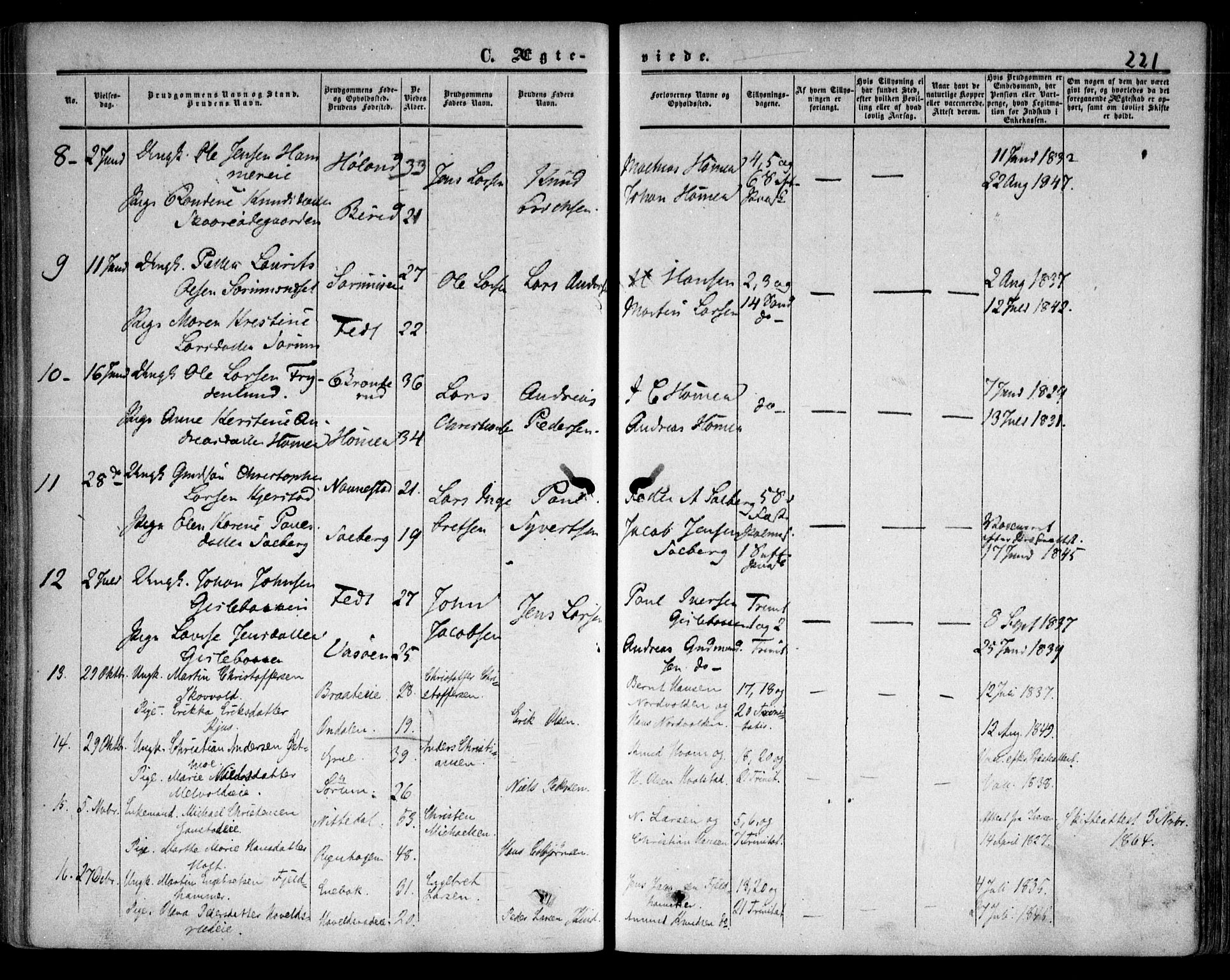 Skedsmo prestekontor Kirkebøker, AV/SAO-A-10033a/F/Fa/L0010: Parish register (official) no. I 10, 1854-1865, p. 221
