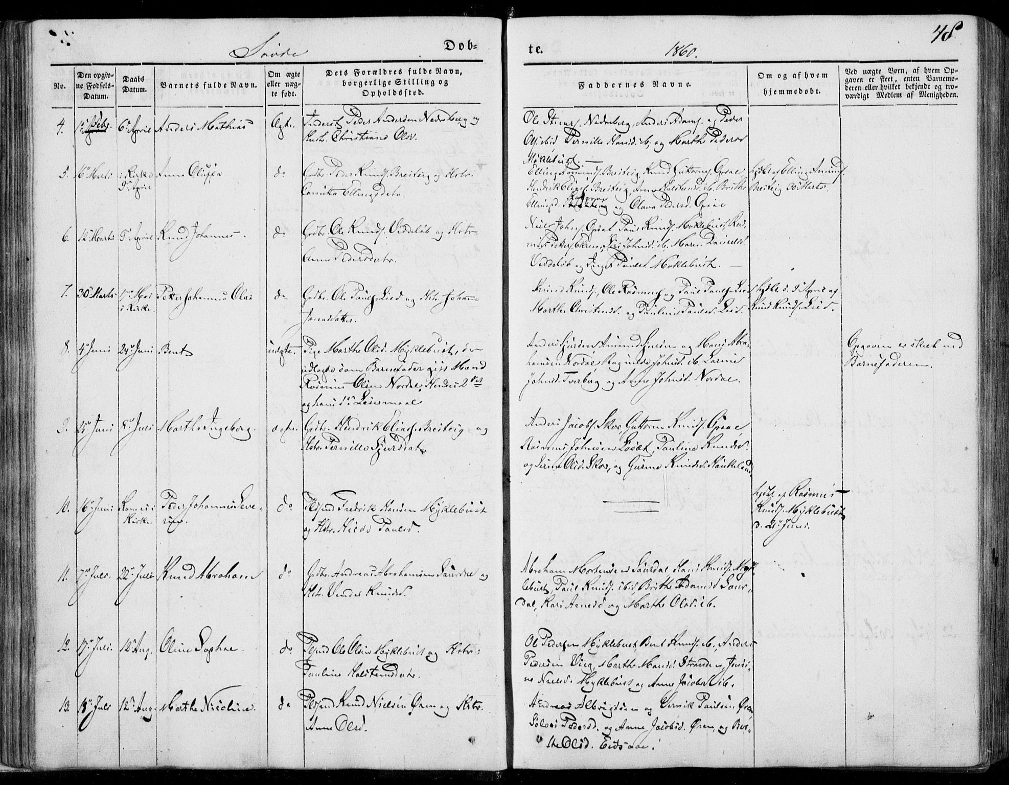 Ministerialprotokoller, klokkerbøker og fødselsregistre - Møre og Romsdal, SAT/A-1454/502/L0023: Parish register (official) no. 502A01, 1844-1873, p. 48