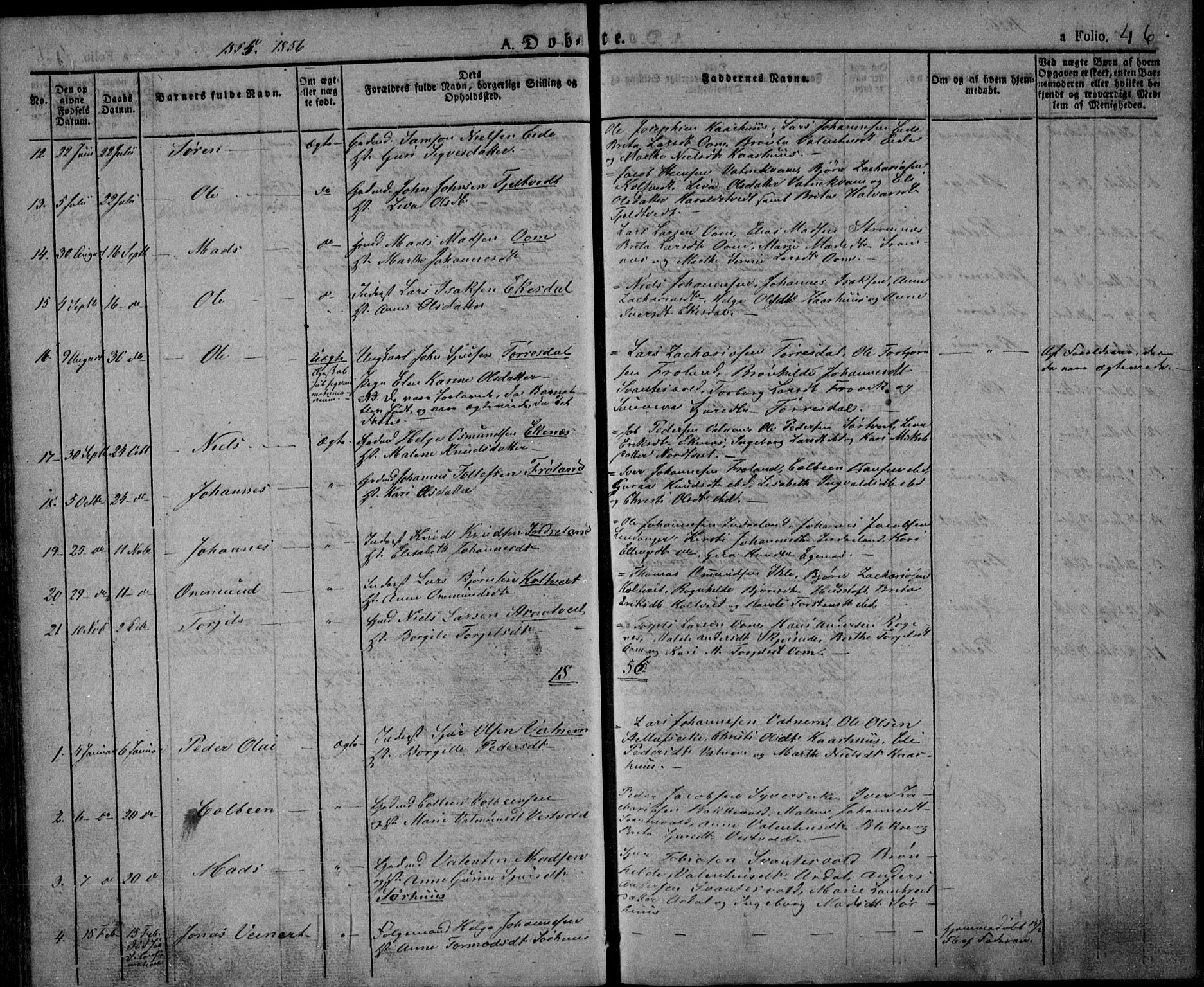 Skjold sokneprestkontor, AV/SAST-A-101847/H/Ha/Haa/L0005: Parish register (official) no. A 5, 1830-1856, p. 46