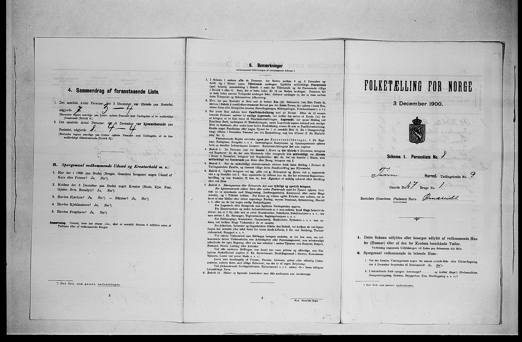 SAKO, 1900 census for Tinn, 1900, p. 661