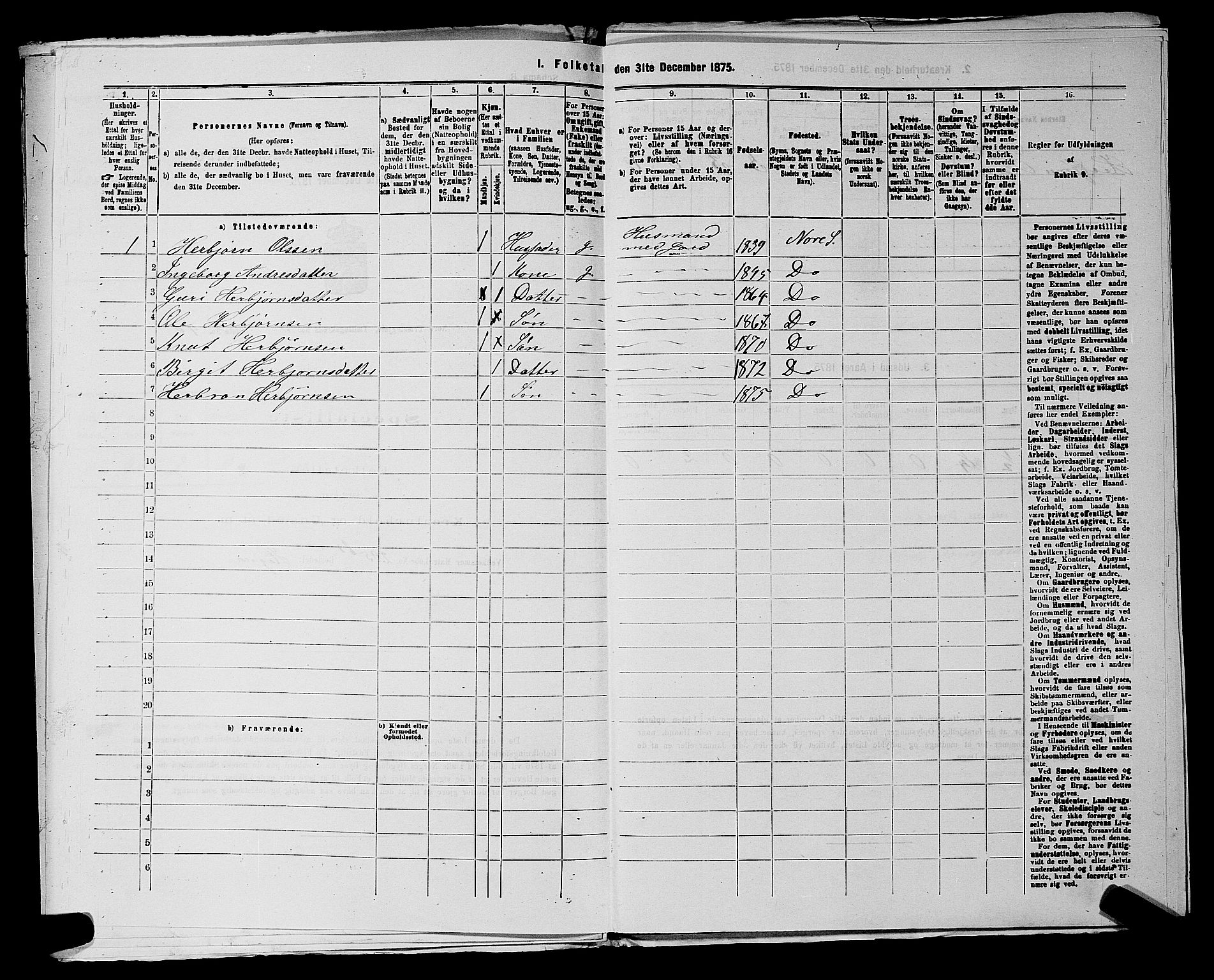 SAKO, 1875 census for 0633P Nore, 1875, p. 684