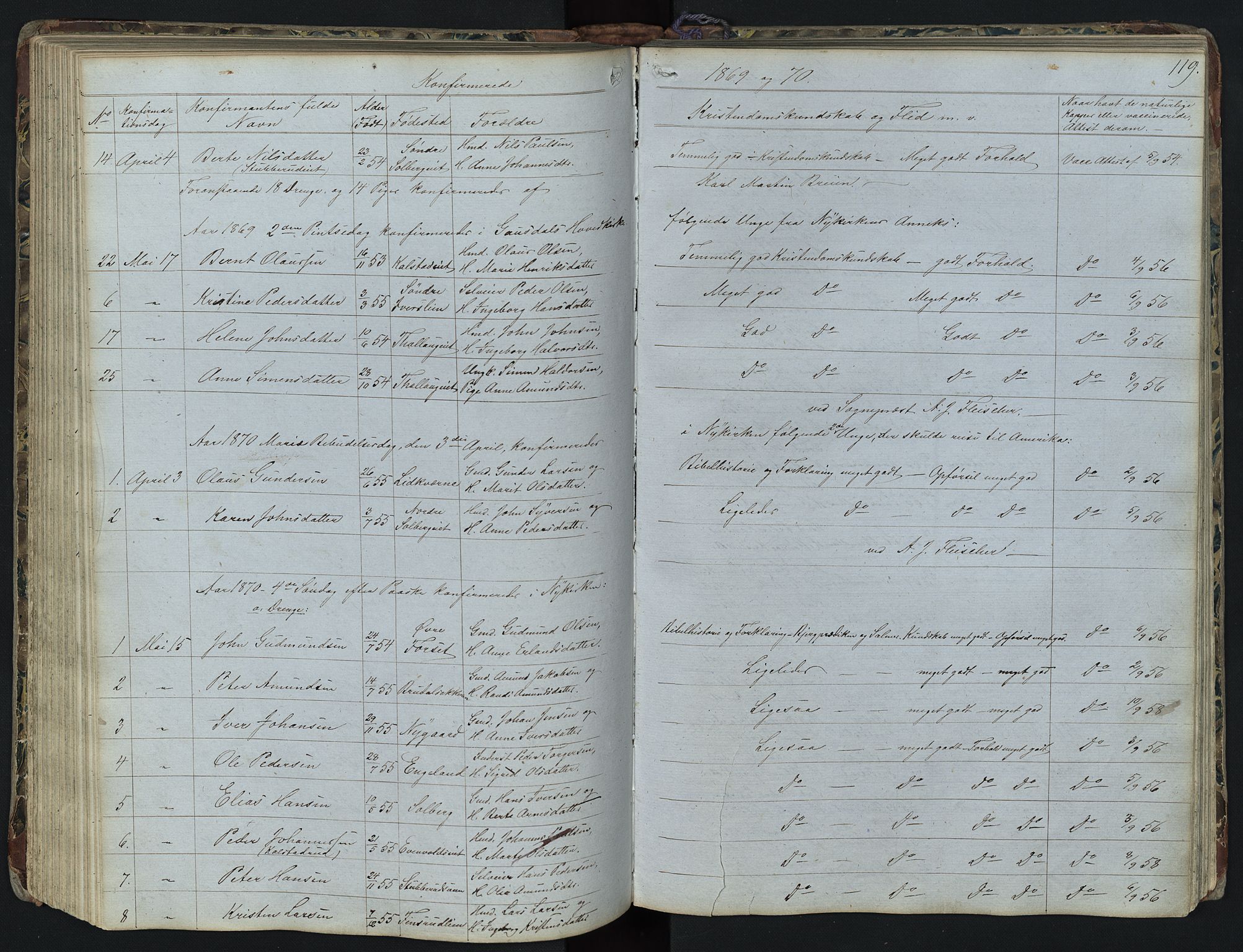 Vestre Gausdal prestekontor, SAH/PREST-094/H/Ha/Hab/L0001: Parish register (copy) no. 1, 1867-1895, p. 119