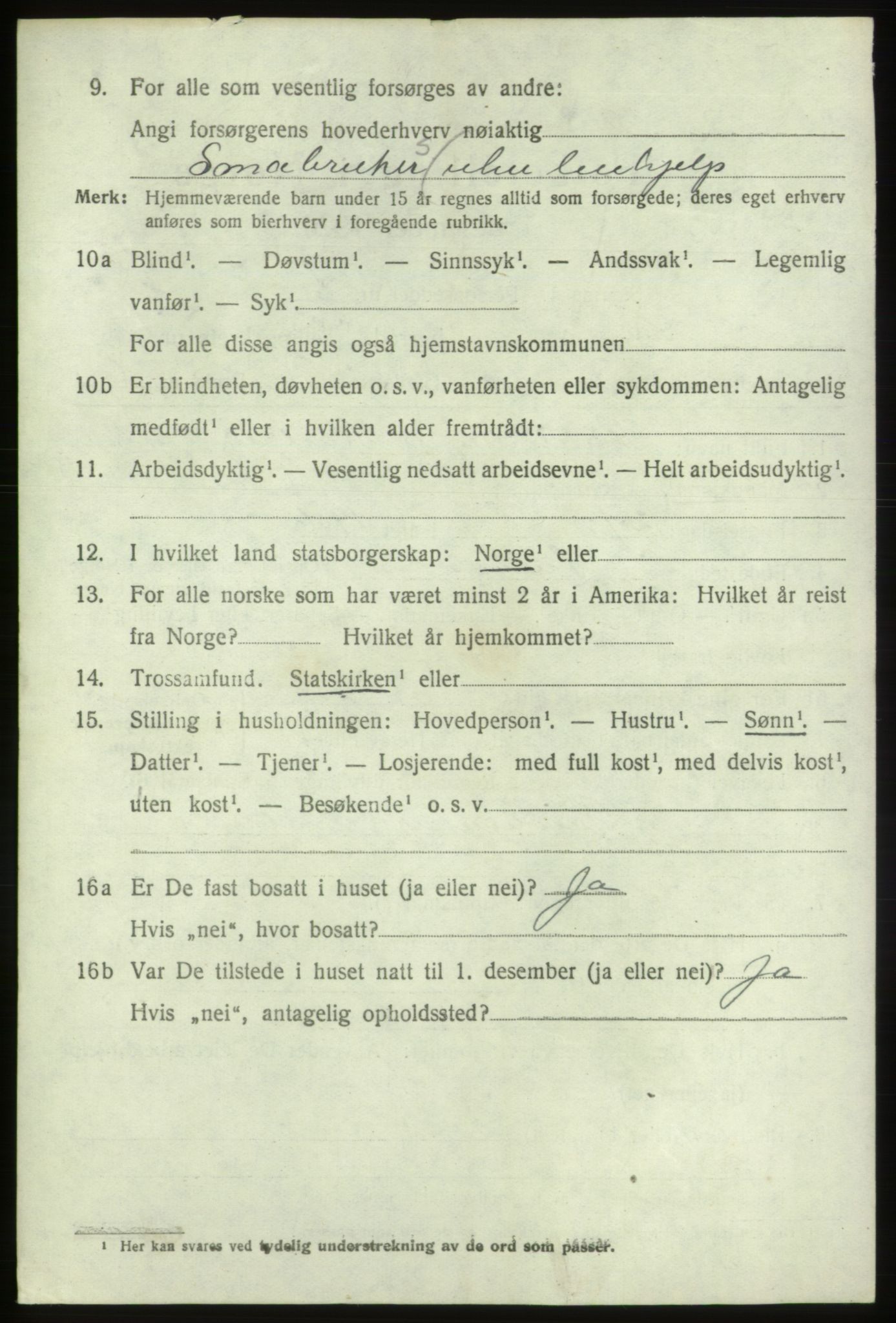 SAB, 1920 census for Sveio, 1920, p. 4437