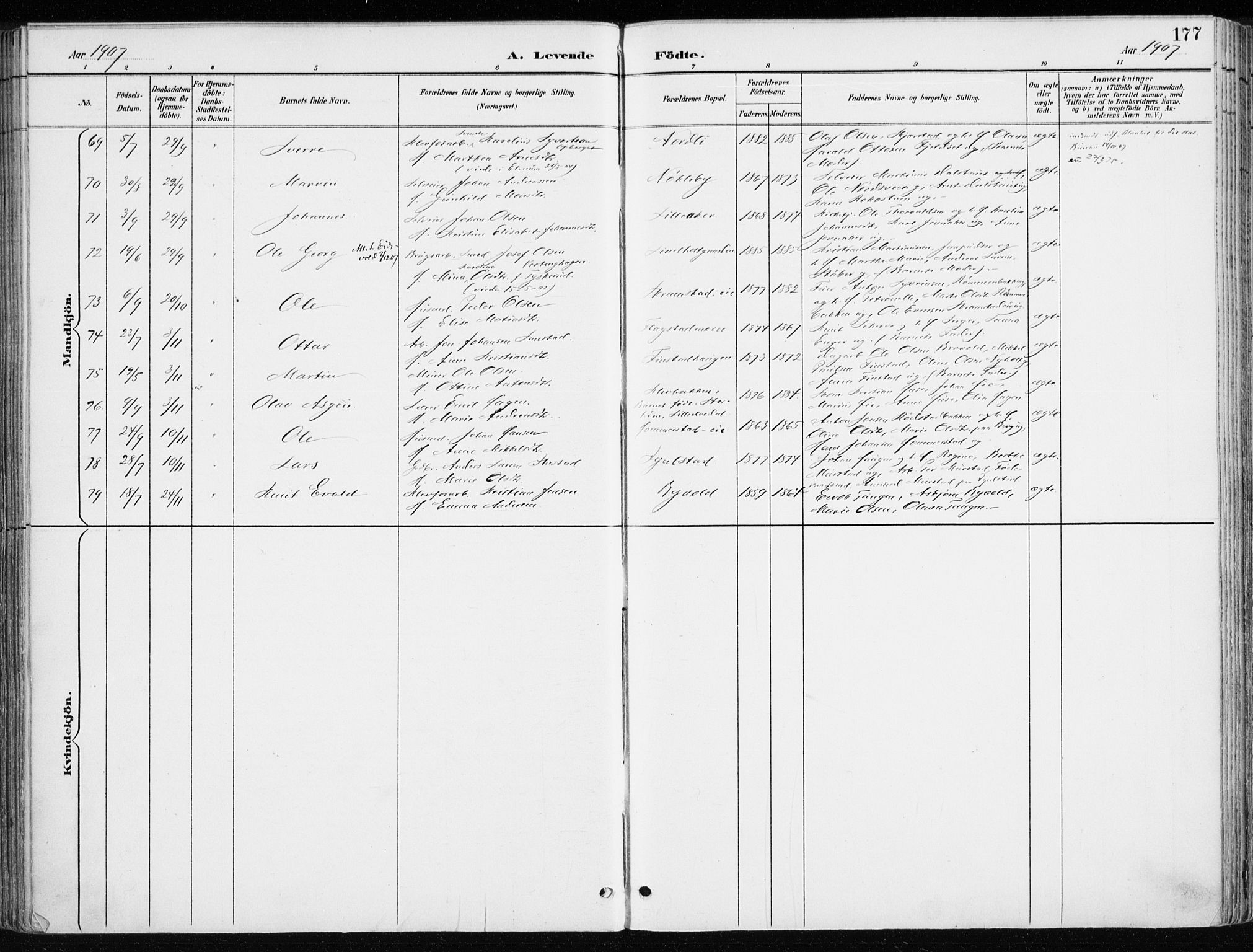 Løten prestekontor, AV/SAH-PREST-022/K/Ka/L0010: Parish register (official) no. 10, 1892-1907, p. 177