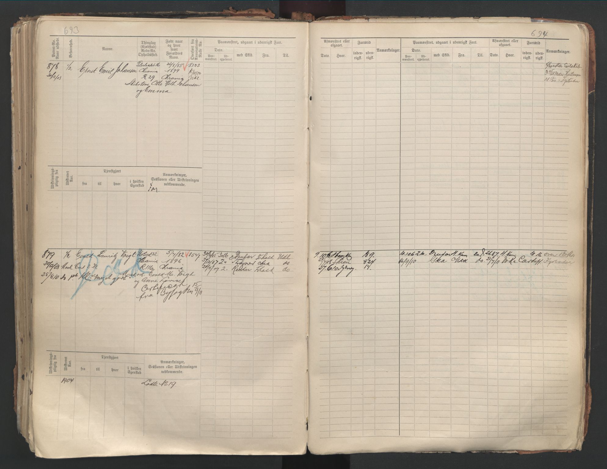 Oslo sjømannskontor, AV/SAO-A-10595/F/Fd/L0001: B-rulle, 1891-1906, p. 693-694