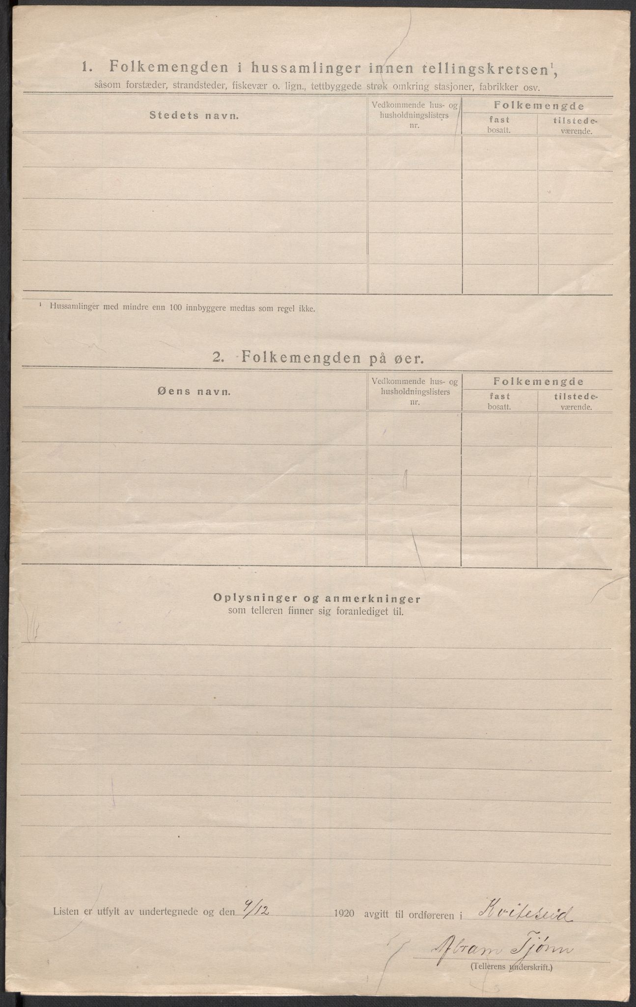 SAKO, 1920 census for Kviteseid, 1920, p. 13