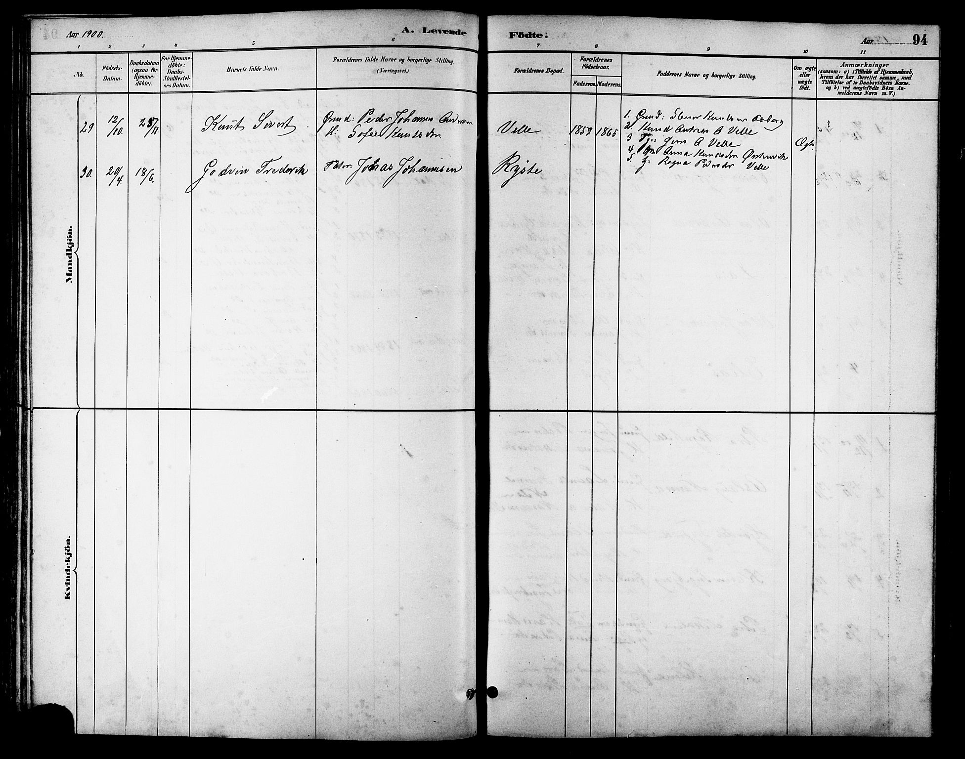 Ministerialprotokoller, klokkerbøker og fødselsregistre - Møre og Romsdal, AV/SAT-A-1454/513/L0189: Parish register (copy) no. 513C03, 1883-1904, p. 94