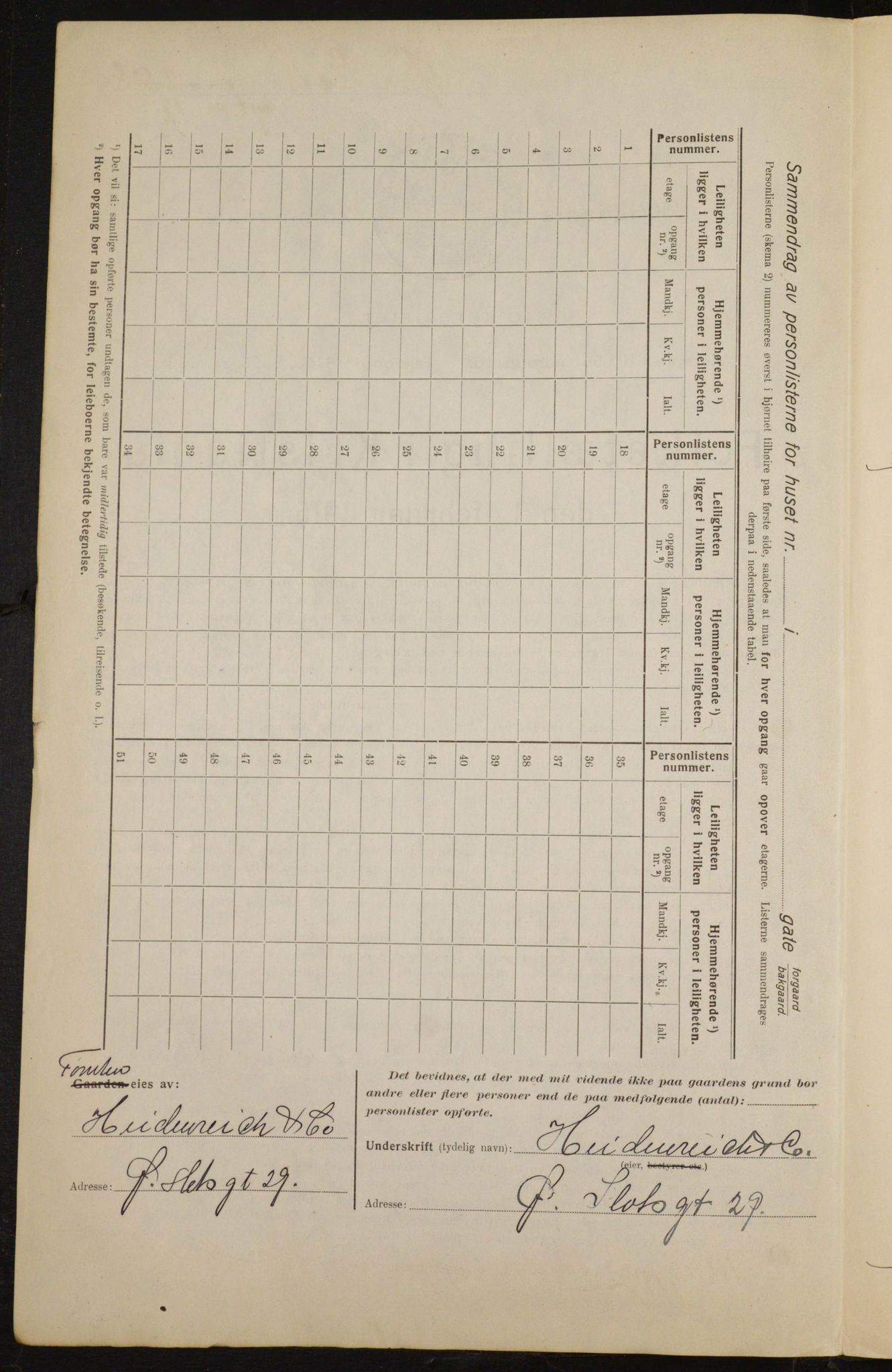 OBA, Municipal Census 1916 for Kristiania, 1916, p. 133721