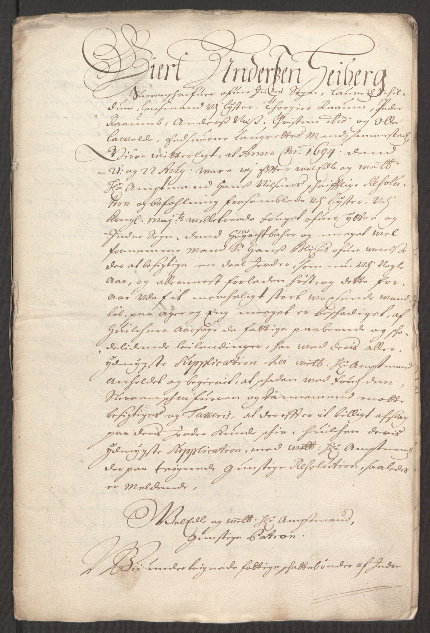 Rentekammeret inntil 1814, Reviderte regnskaper, Fogderegnskap, RA/EA-4092/R52/L3307: Fogderegnskap Sogn, 1693-1694, p. 465