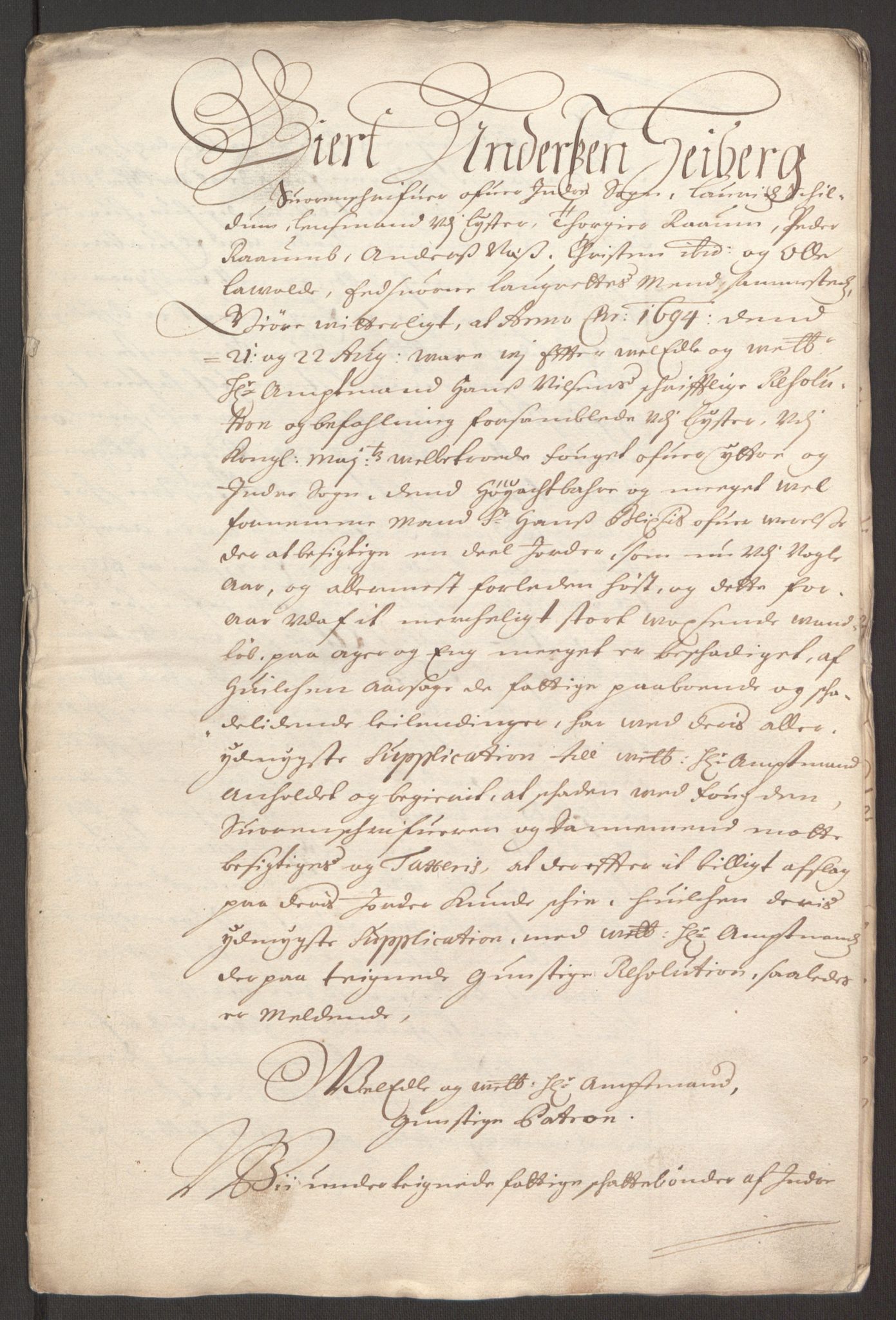 Rentekammeret inntil 1814, Reviderte regnskaper, Fogderegnskap, AV/RA-EA-4092/R52/L3307: Fogderegnskap Sogn, 1693-1694, p. 465