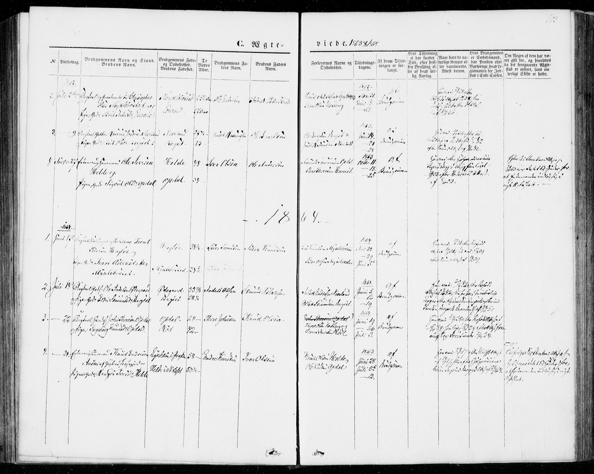 Ministerialprotokoller, klokkerbøker og fødselsregistre - Møre og Romsdal, AV/SAT-A-1454/554/L0643: Parish register (official) no. 554A01, 1846-1879, p. 203