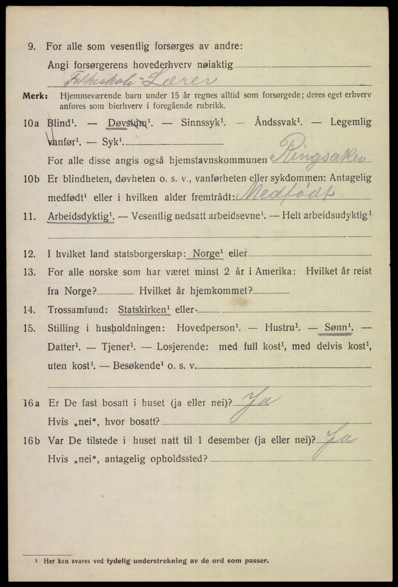 SAH, 1920 census for Ringsaker, 1920, p. 21559