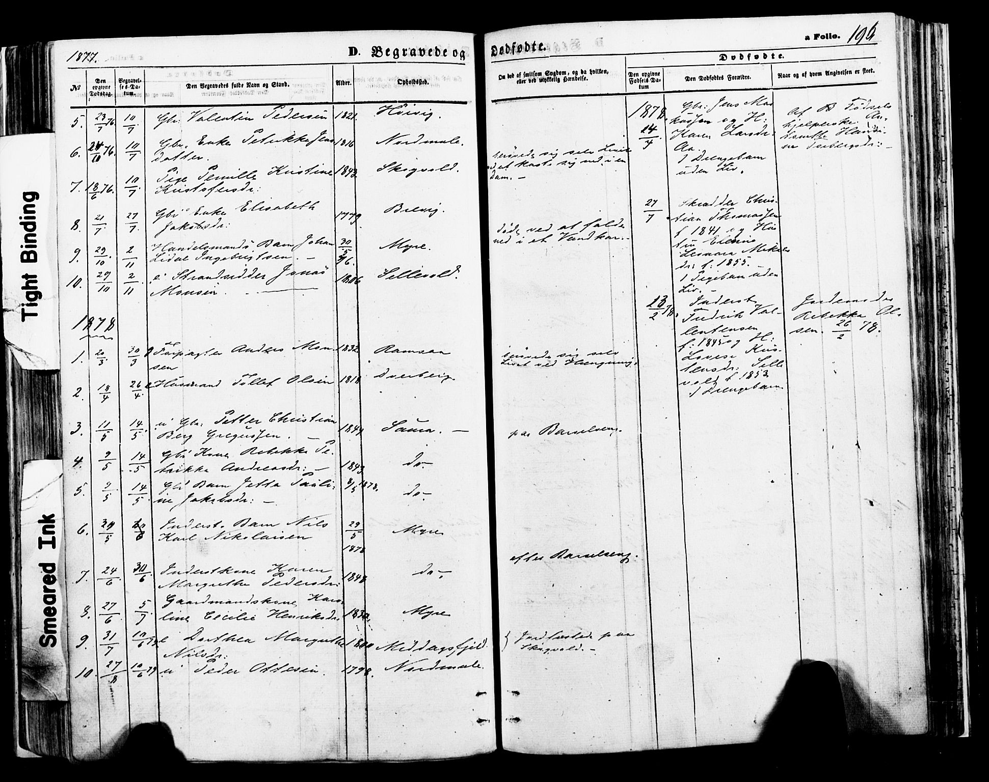 Ministerialprotokoller, klokkerbøker og fødselsregistre - Nordland, SAT/A-1459/897/L1397: Parish register (official) no. 897A05 /1, 1867-1880, p. 196