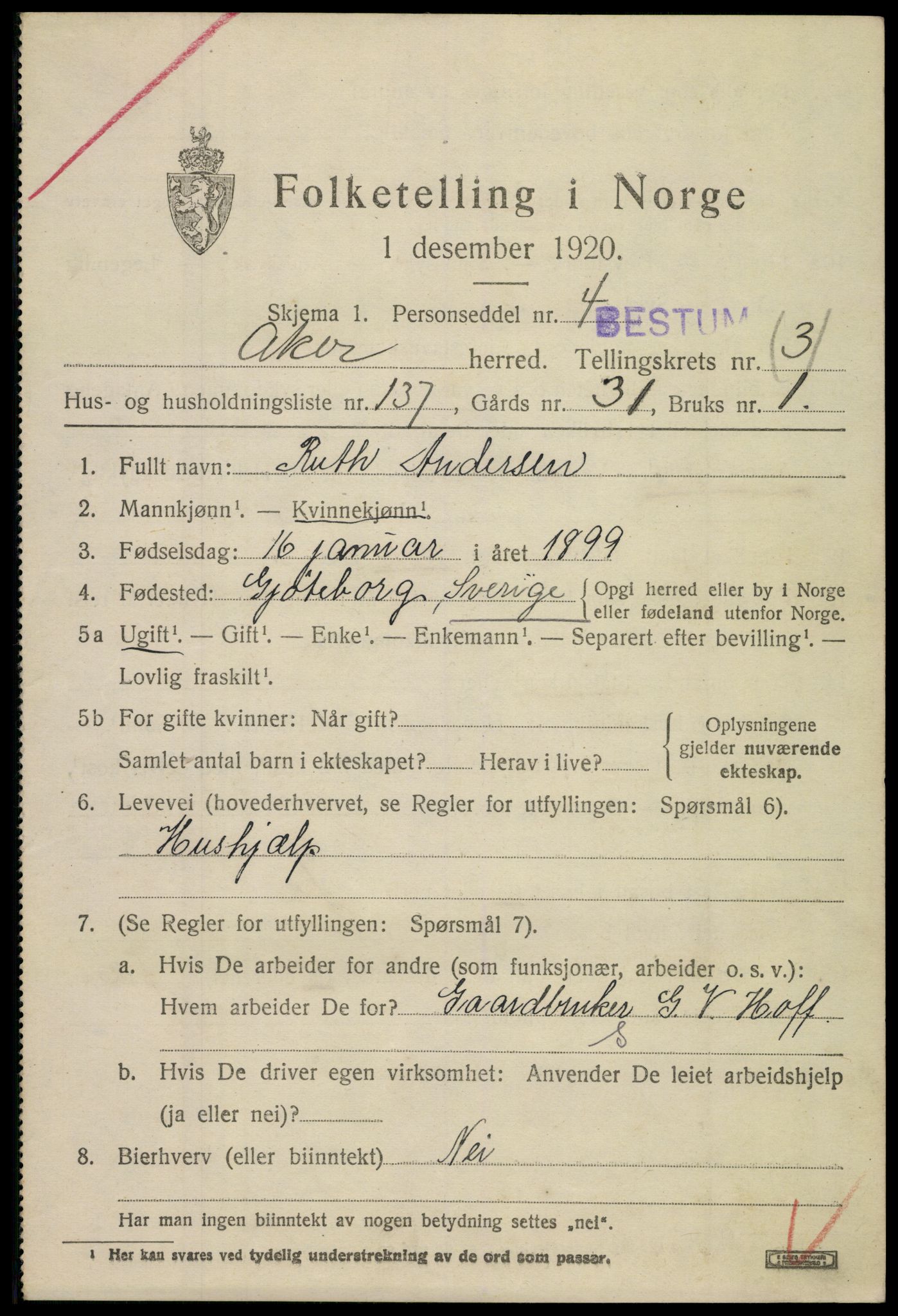 SAO, 1920 census for Aker, 1920, p. 26640