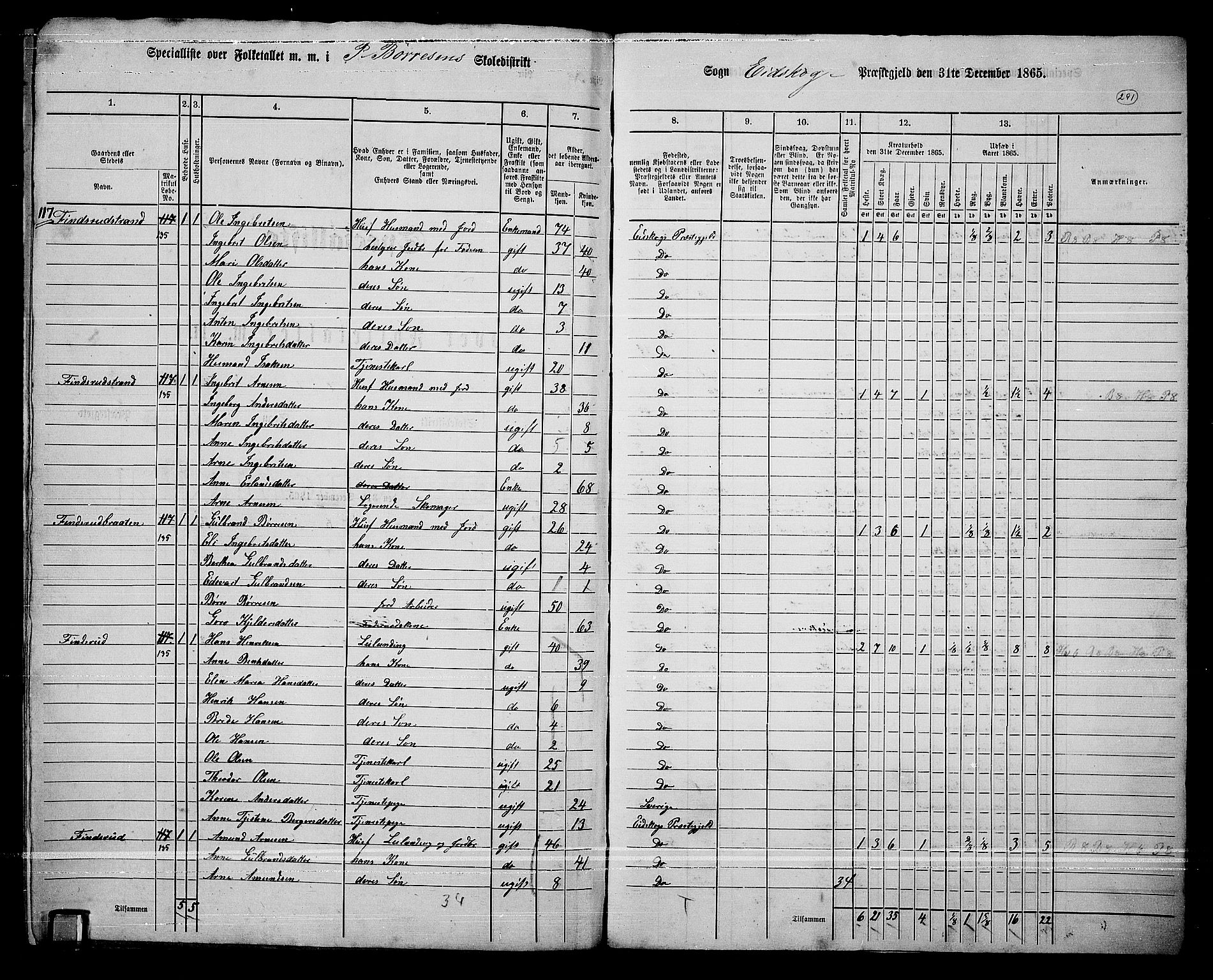 RA, 1865 census for Eidskog, 1865, p. 266