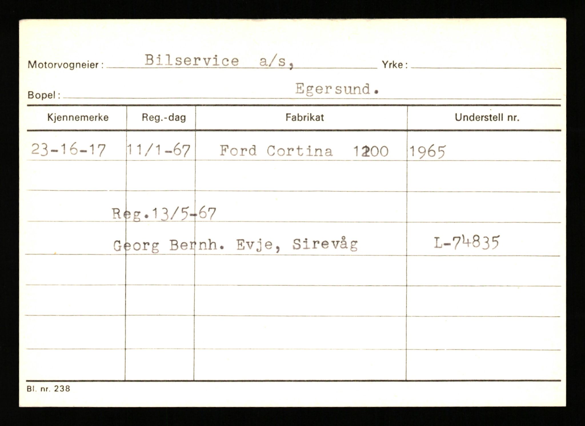 Stavanger trafikkstasjon, AV/SAST-A-101942/0/G/L0010: Registreringsnummer: 130000 - 239953, 1930-1971, p. 2875