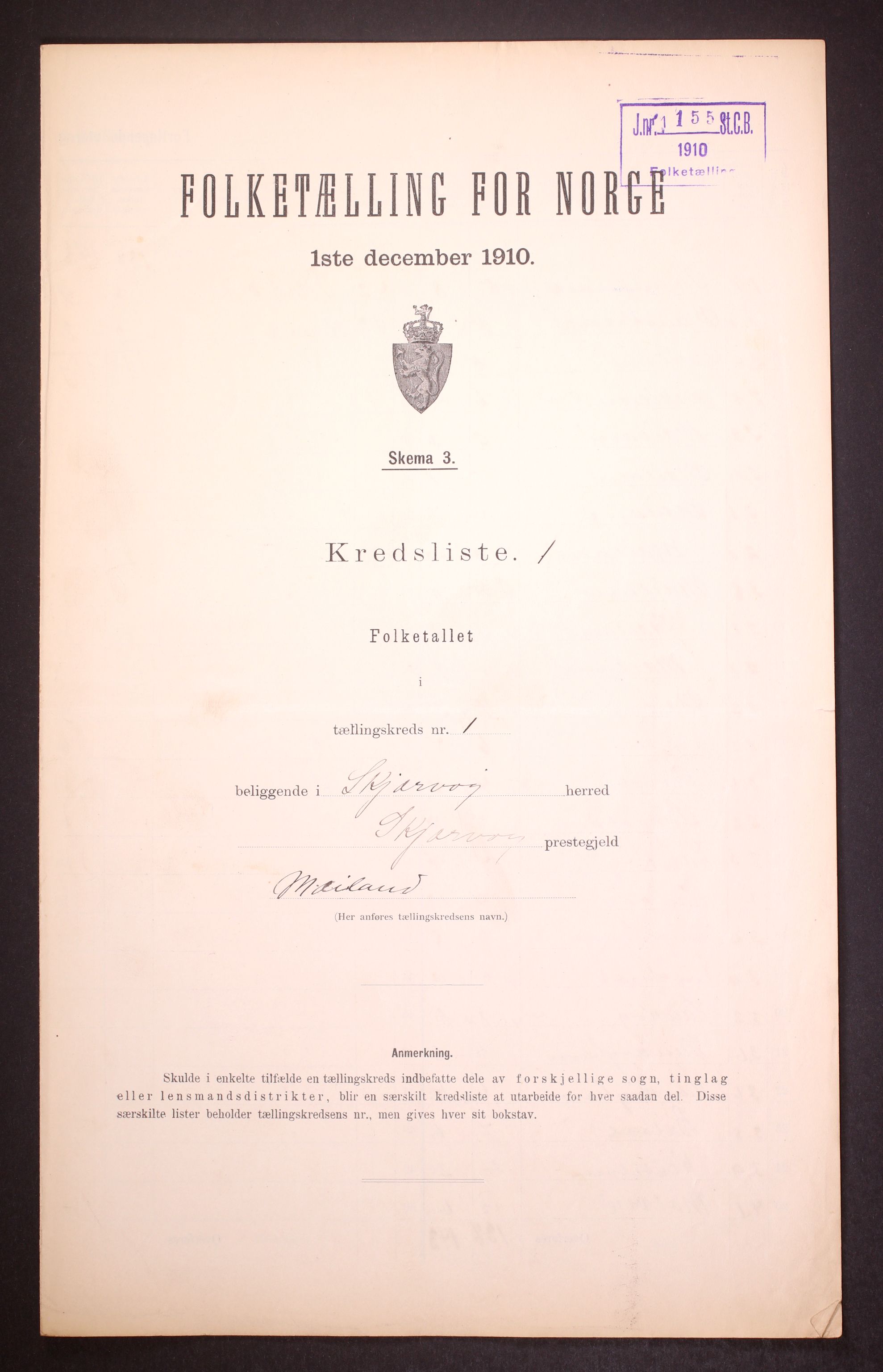 RA, 1910 census for Skjervøy, 1910, p. 4