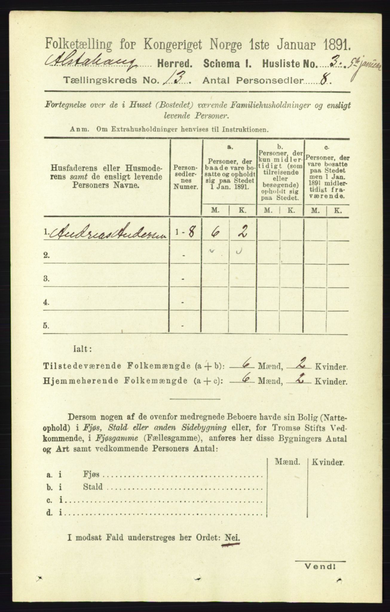 RA, 1891 census for 1820 Alstahaug, 1891, p. 4620