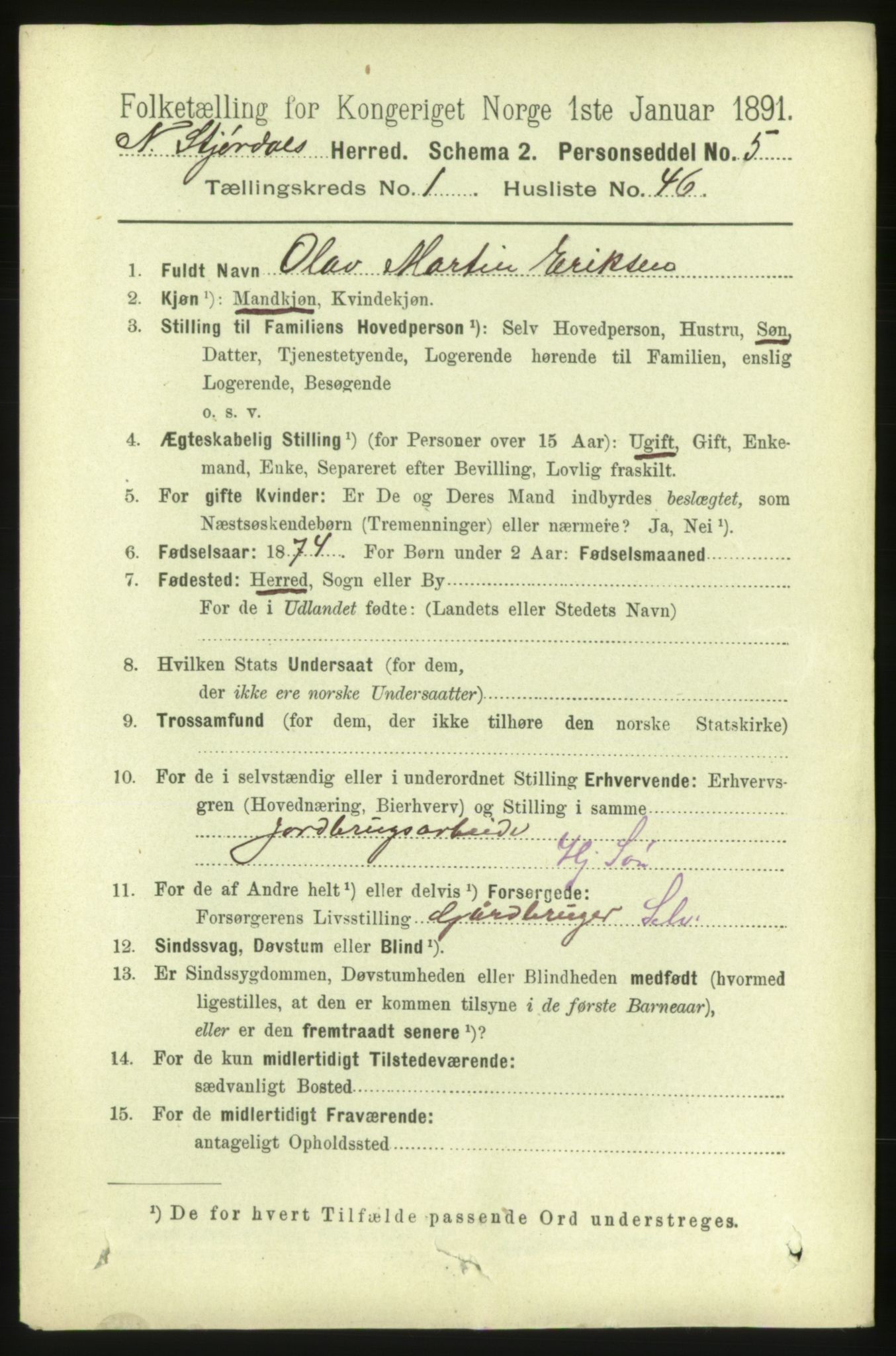 RA, 1891 census for 1714 Nedre Stjørdal, 1891, p. 393