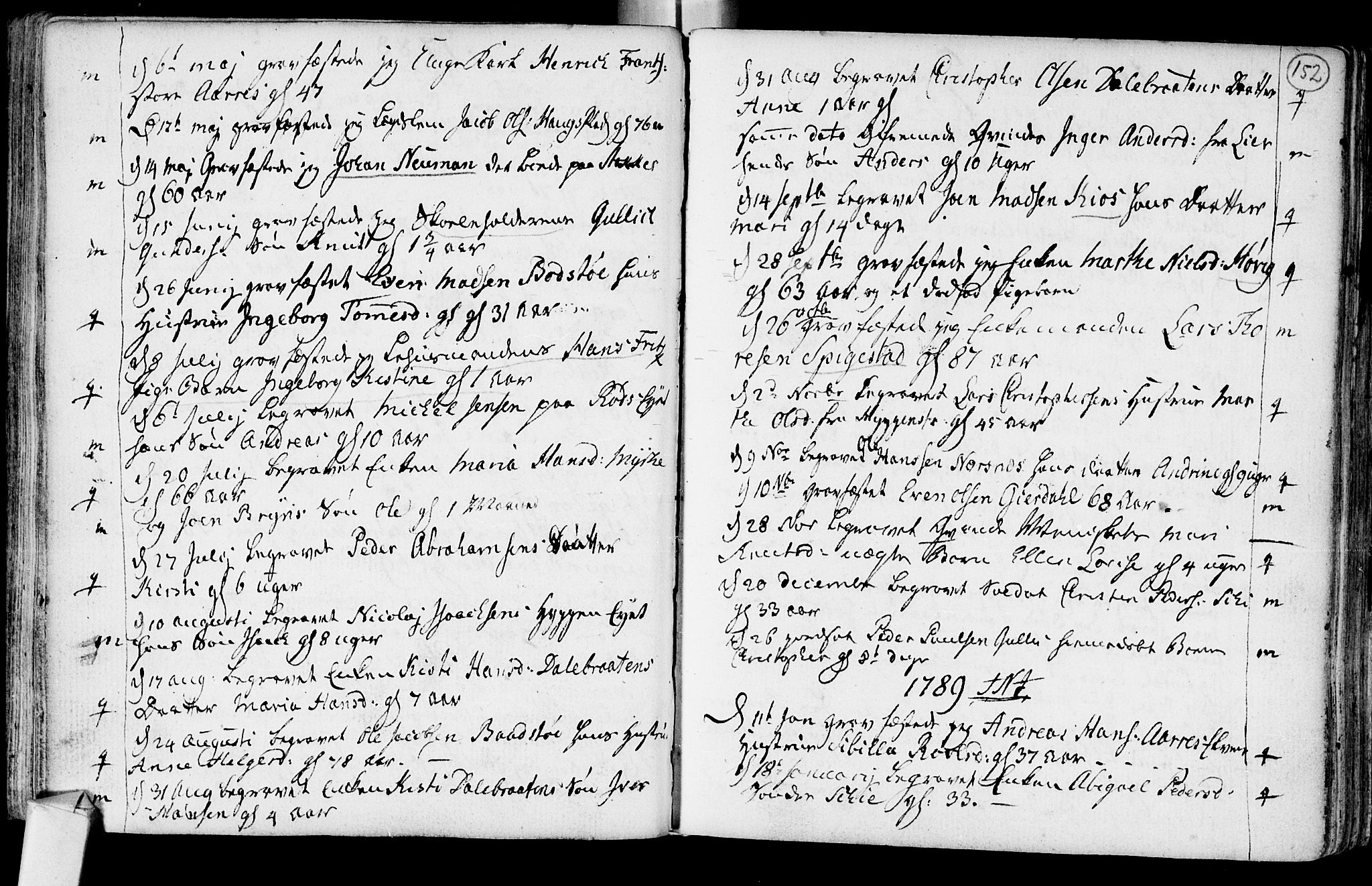 Røyken kirkebøker, SAKO/A-241/F/Fa/L0003: Parish register (official) no. 3, 1782-1813, p. 152
