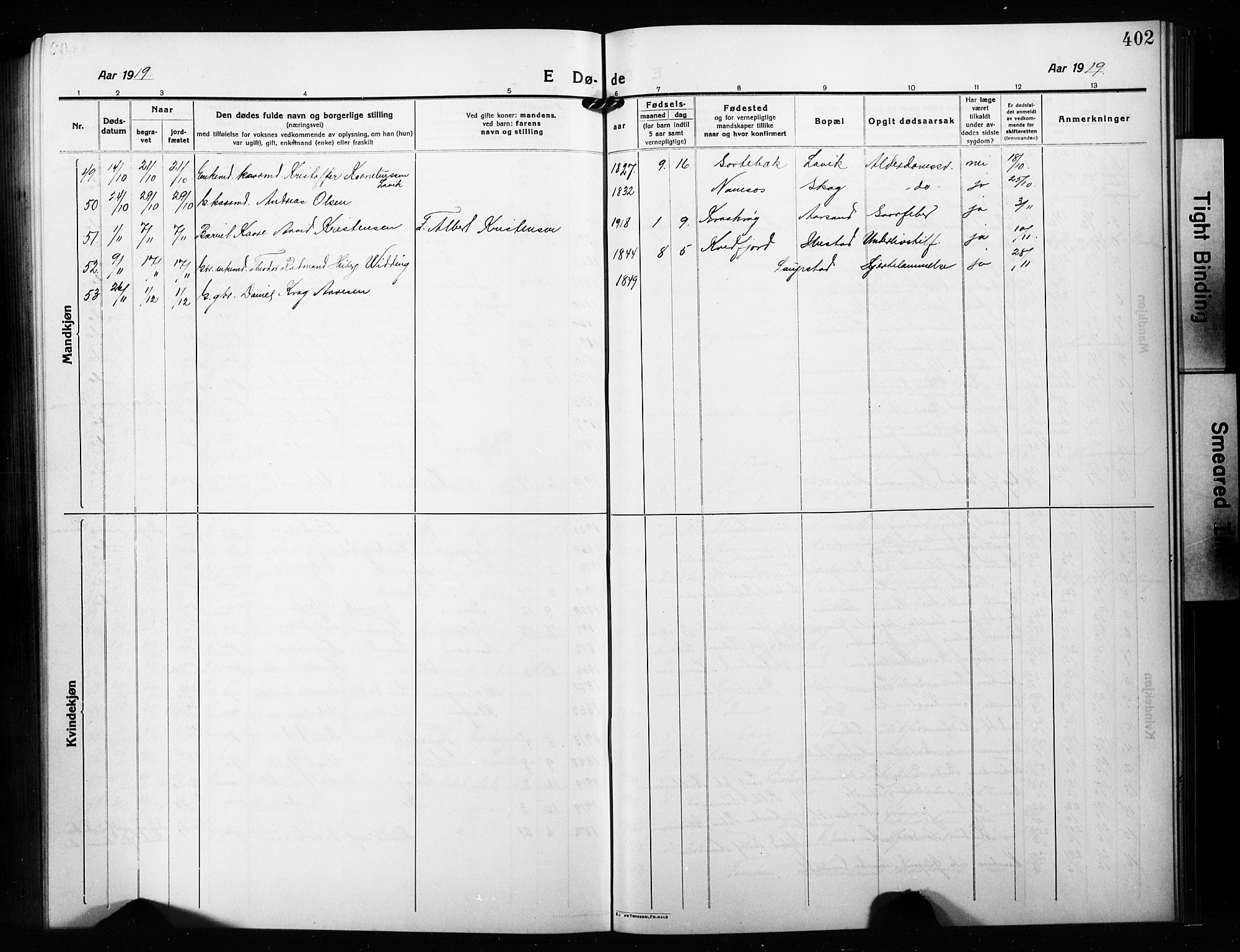 Ibestad sokneprestembete, AV/SATØ-S-0077/H/Ha/Hab/L0010klokker: Parish register (copy) no. 10, 1915-1929, p. 402