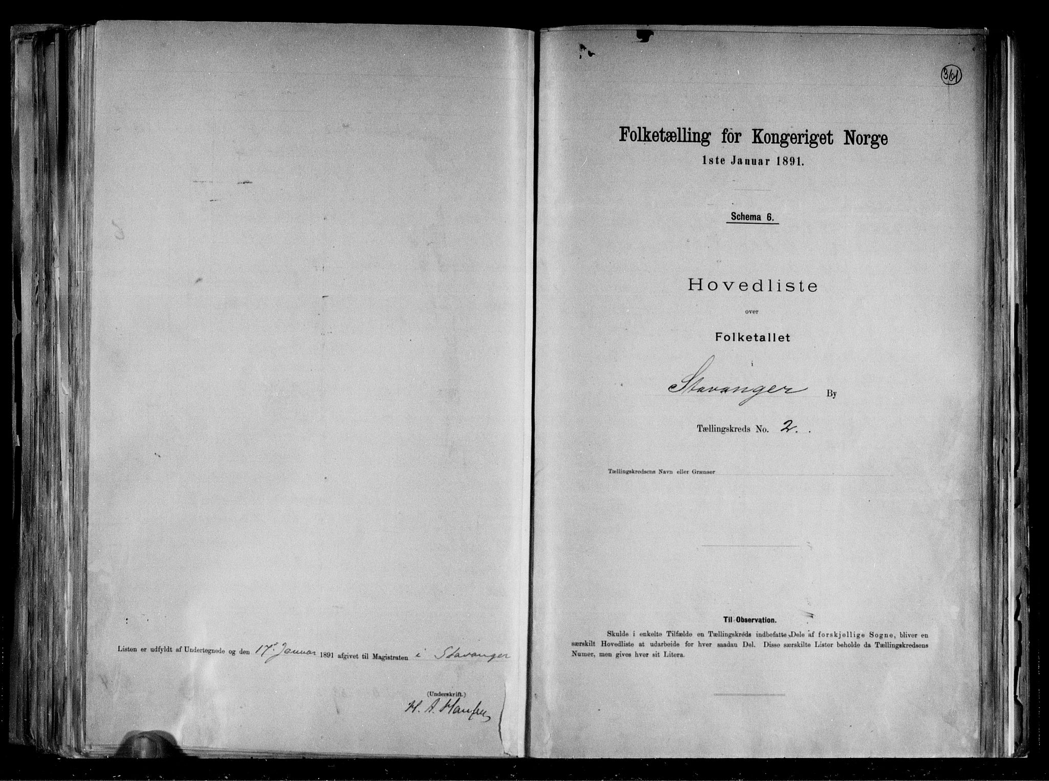 RA, 1891 census for 1103 Stavanger, 1891, p. 7
