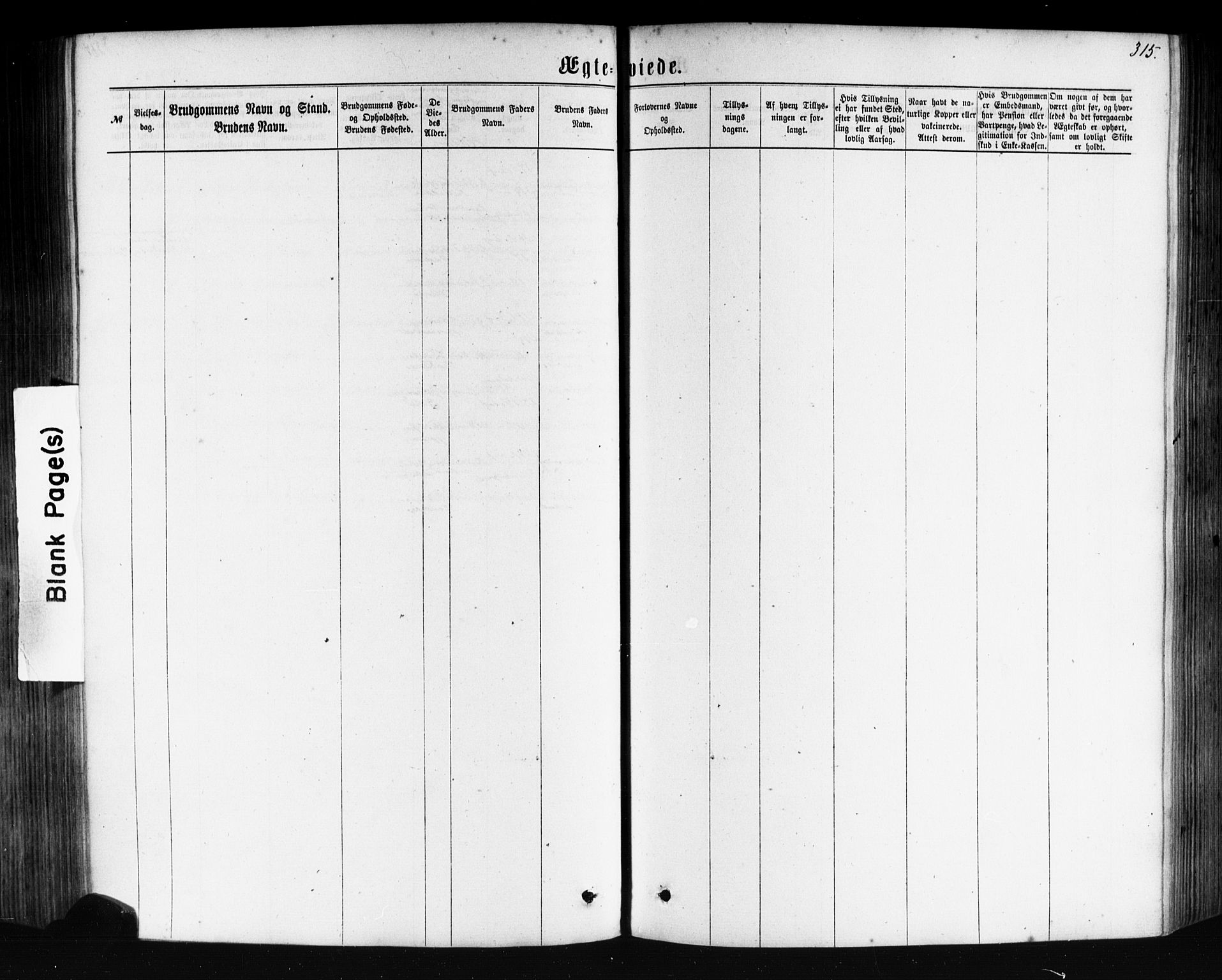Tysnes sokneprestembete, SAB/A-78601/H/Haa: Parish register (official) no. A 12, 1872-1886, p. 315
