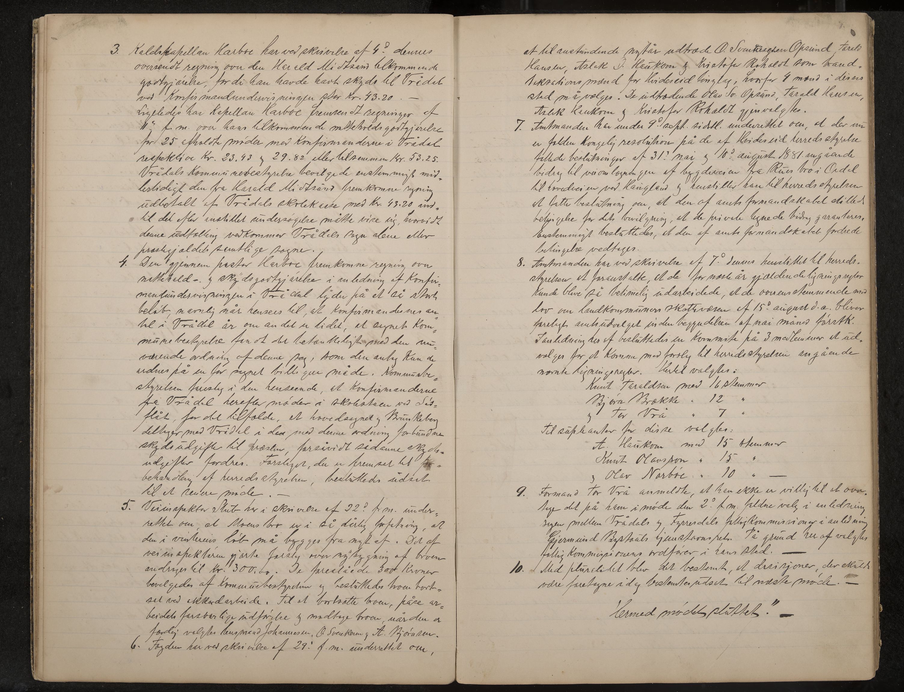 Kviteseid formannskap og sentraladministrasjon, IKAK/0829021/A/Aa/L0002: Utskrift av møtebok, 1882-1888, p. 8