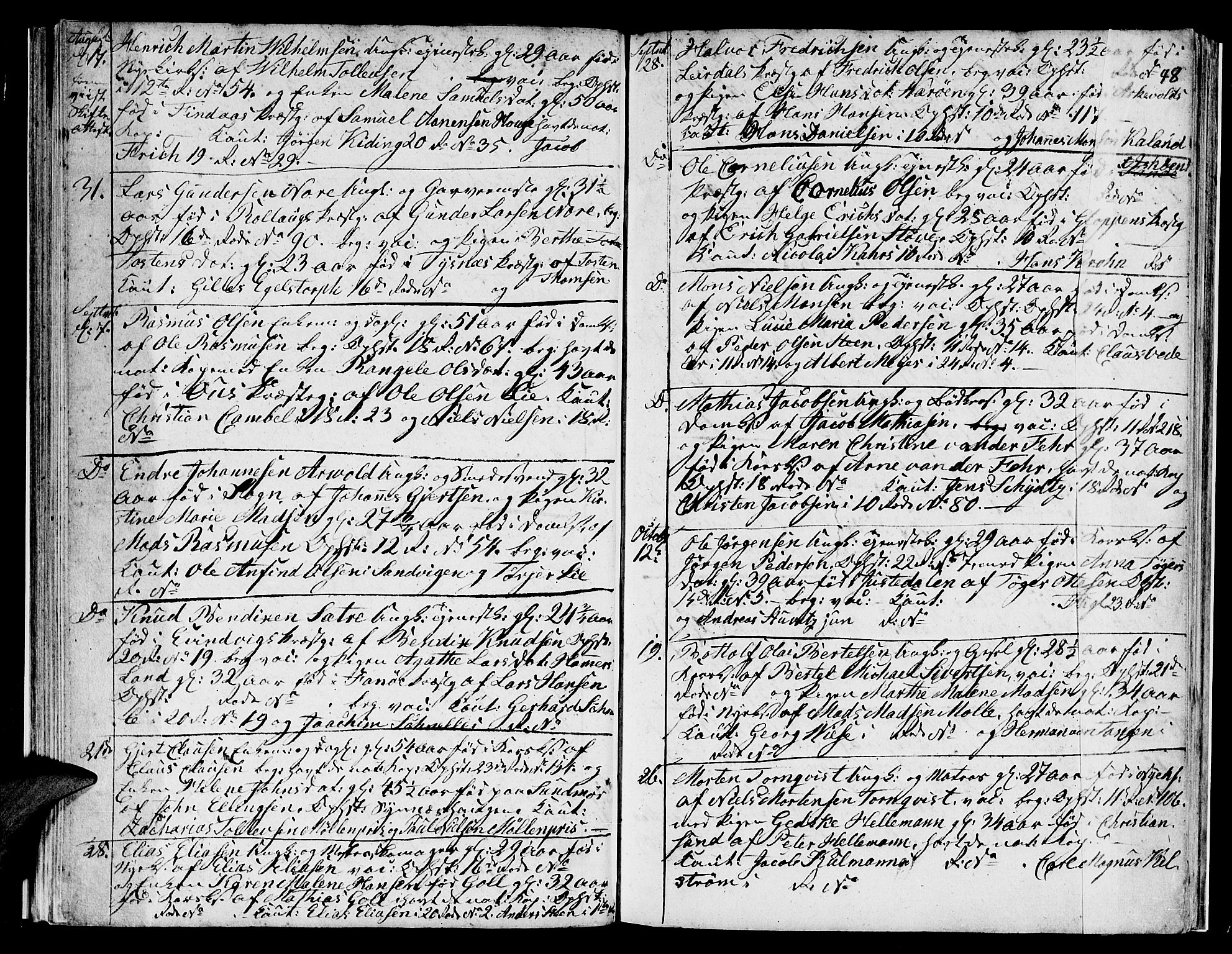 Domkirken sokneprestembete, AV/SAB-A-74801/H/Hab/L0003: Parish register (copy) no. A 3, 1820-1853, p. 48