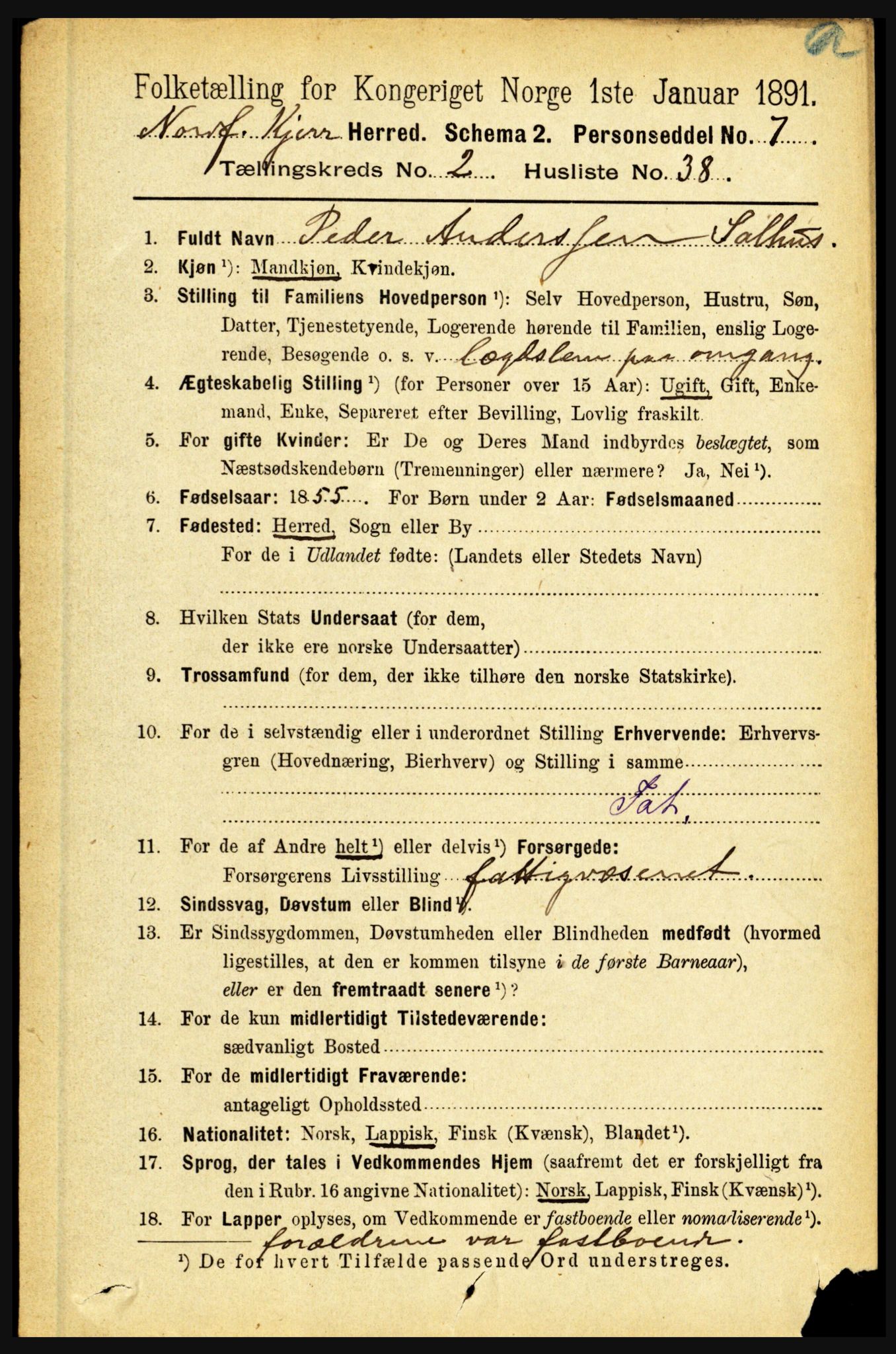 RA, 1891 census for 1846 Nordfold-Kjerringøy, 1891, p. 683