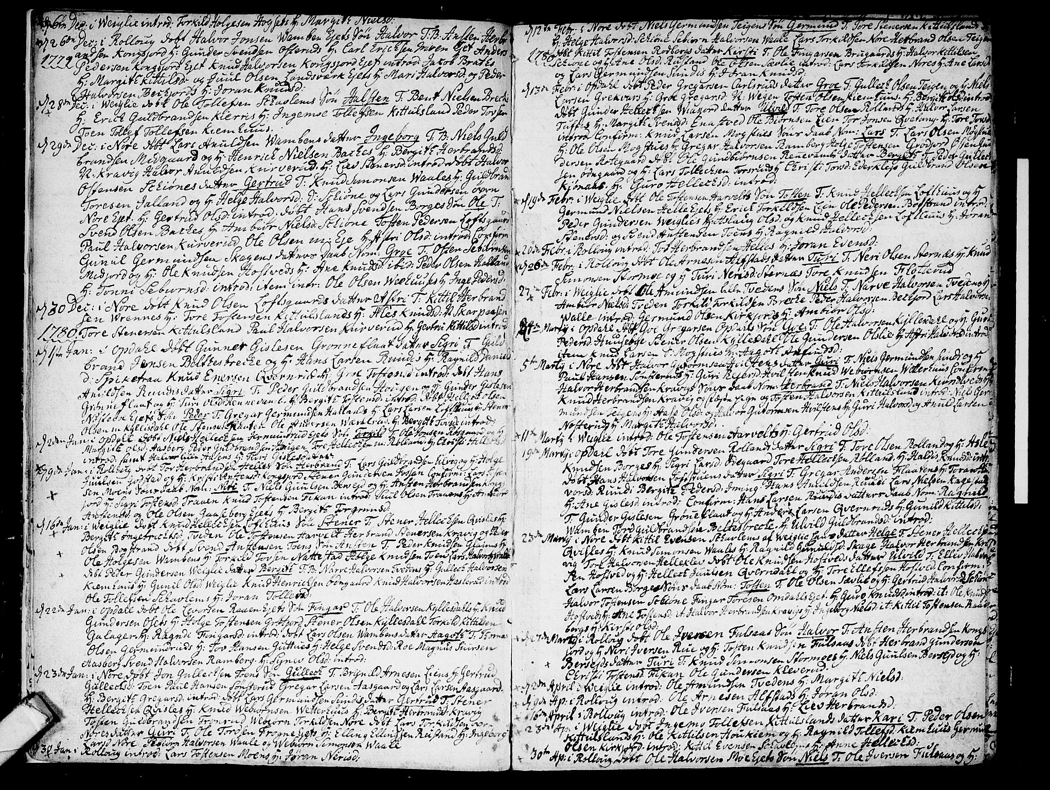 Rollag kirkebøker, AV/SAKO-A-240/F/Fa/L0004: Parish register (official) no. I 4, 1778-1792, p. 5