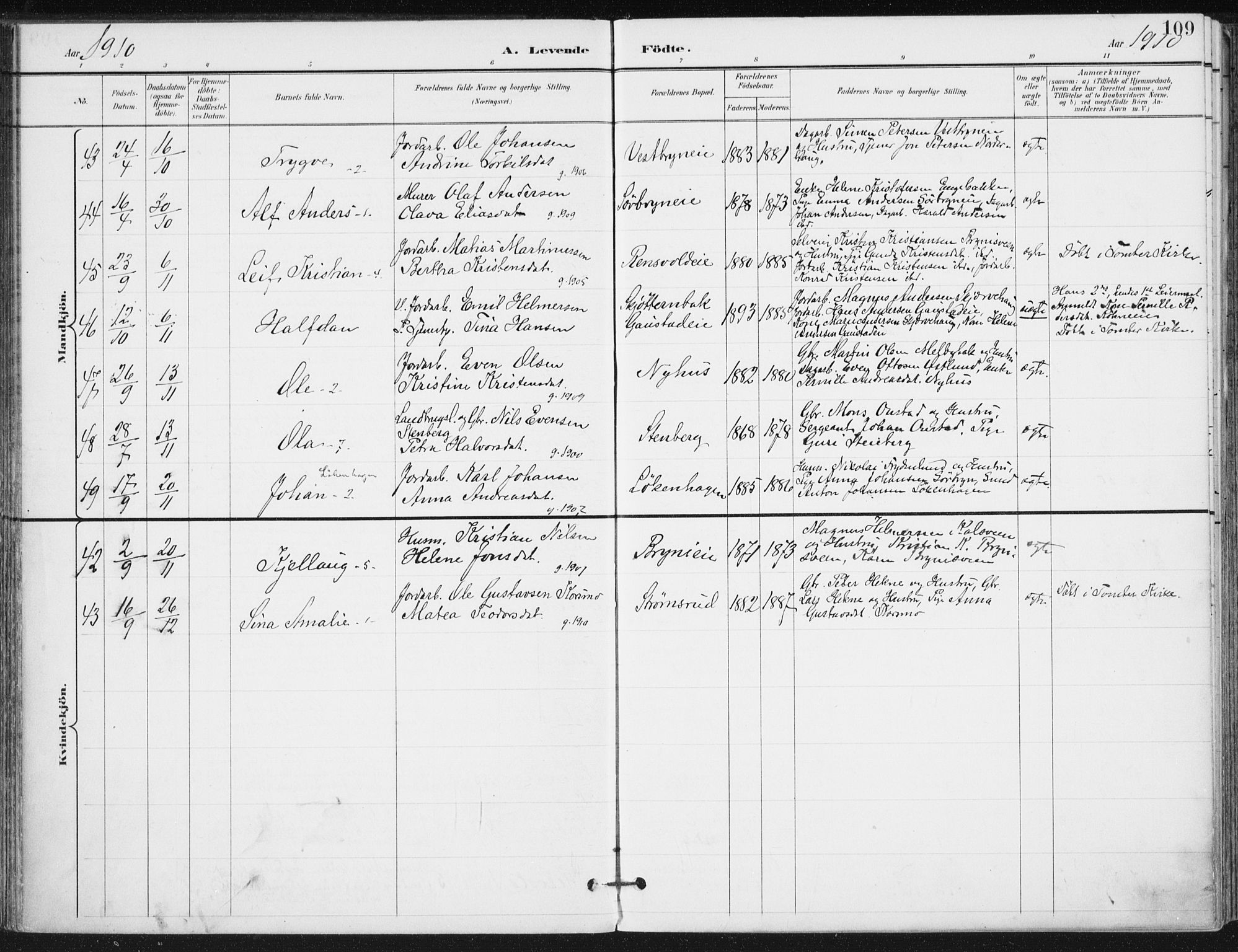 Romedal prestekontor, SAH/PREST-004/K/L0011: Parish register (official) no. 11, 1896-1912, p. 109