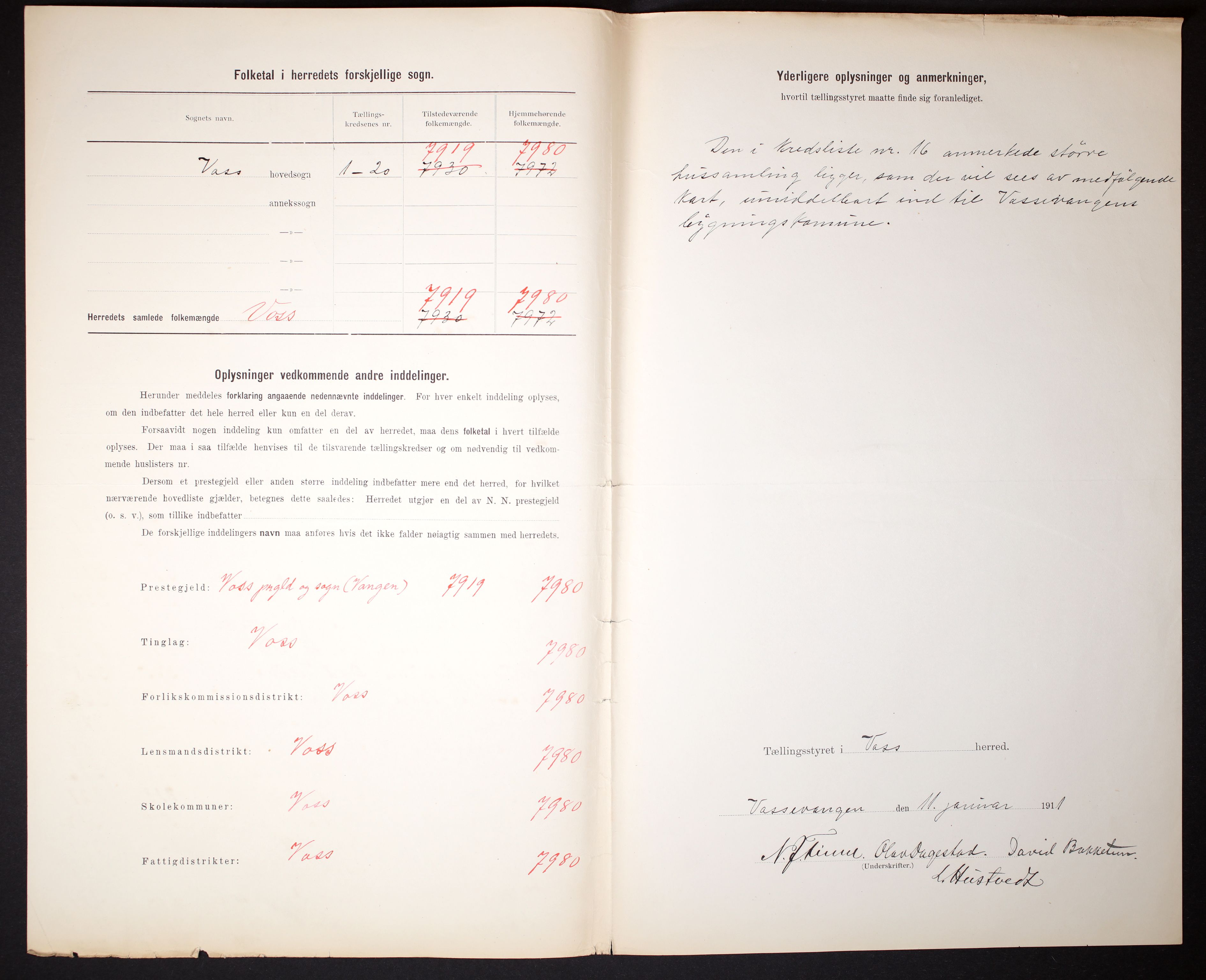 RA, 1910 census for Voss, 1910, p. 3