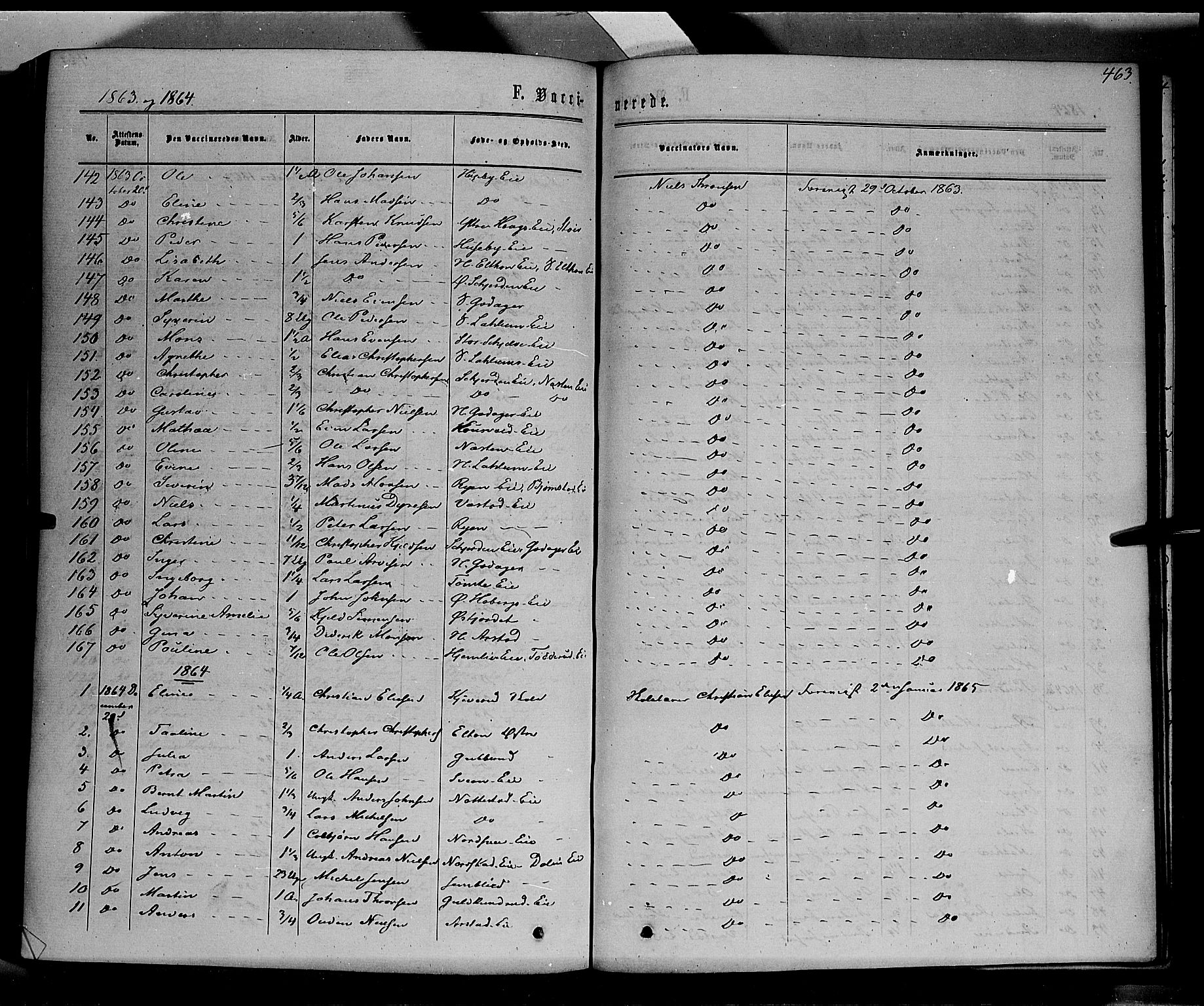 Stange prestekontor, SAH/PREST-002/K/L0013: Parish register (official) no. 13, 1862-1879, p. 463