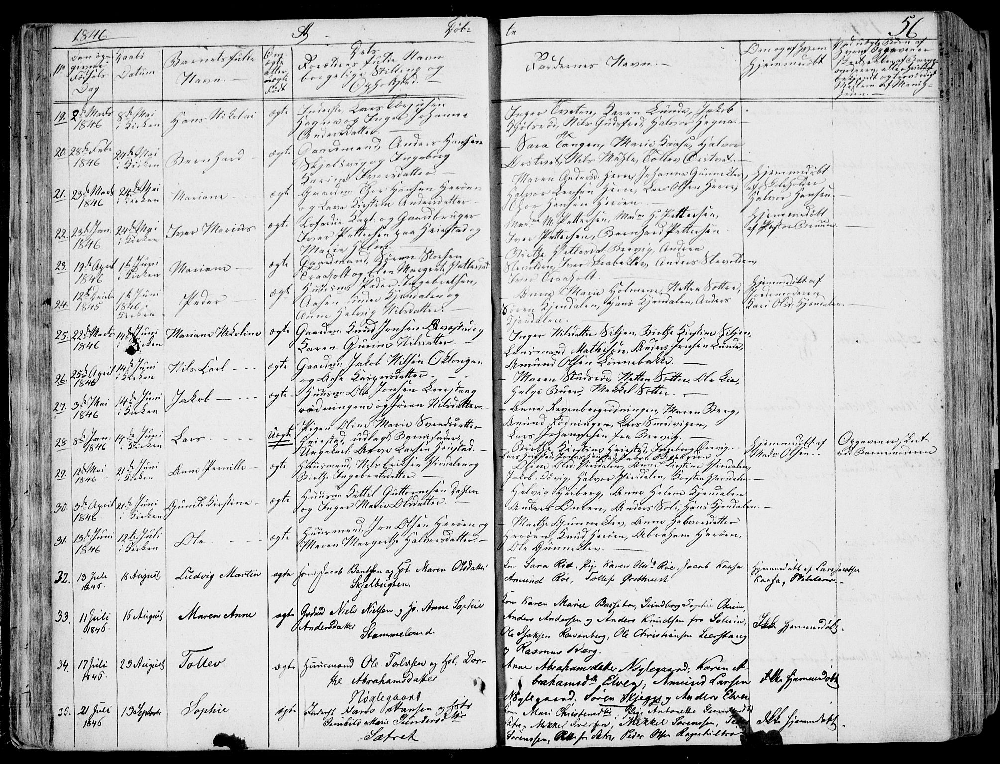 Eidanger kirkebøker, AV/SAKO-A-261/F/Fa/L0008: Parish register (official) no. 8, 1831-1858, p. 56