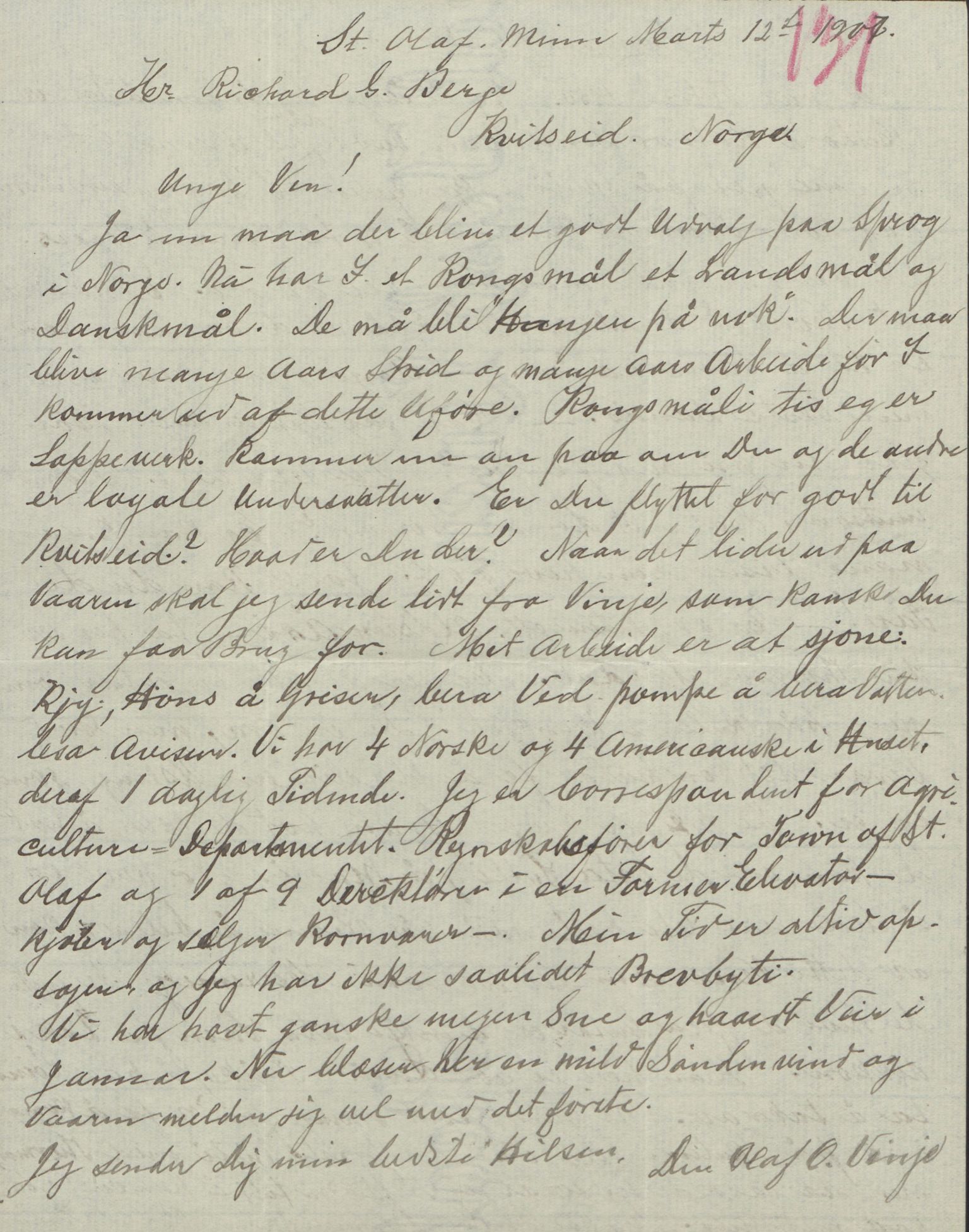 Rikard Berge, TEMU/TGM-A-1003/F/L0004/0053: 101-159 / 157 Manuskript, notatar, brev o.a. Nokre leiker, manuskript, 1906-1908, p. 131