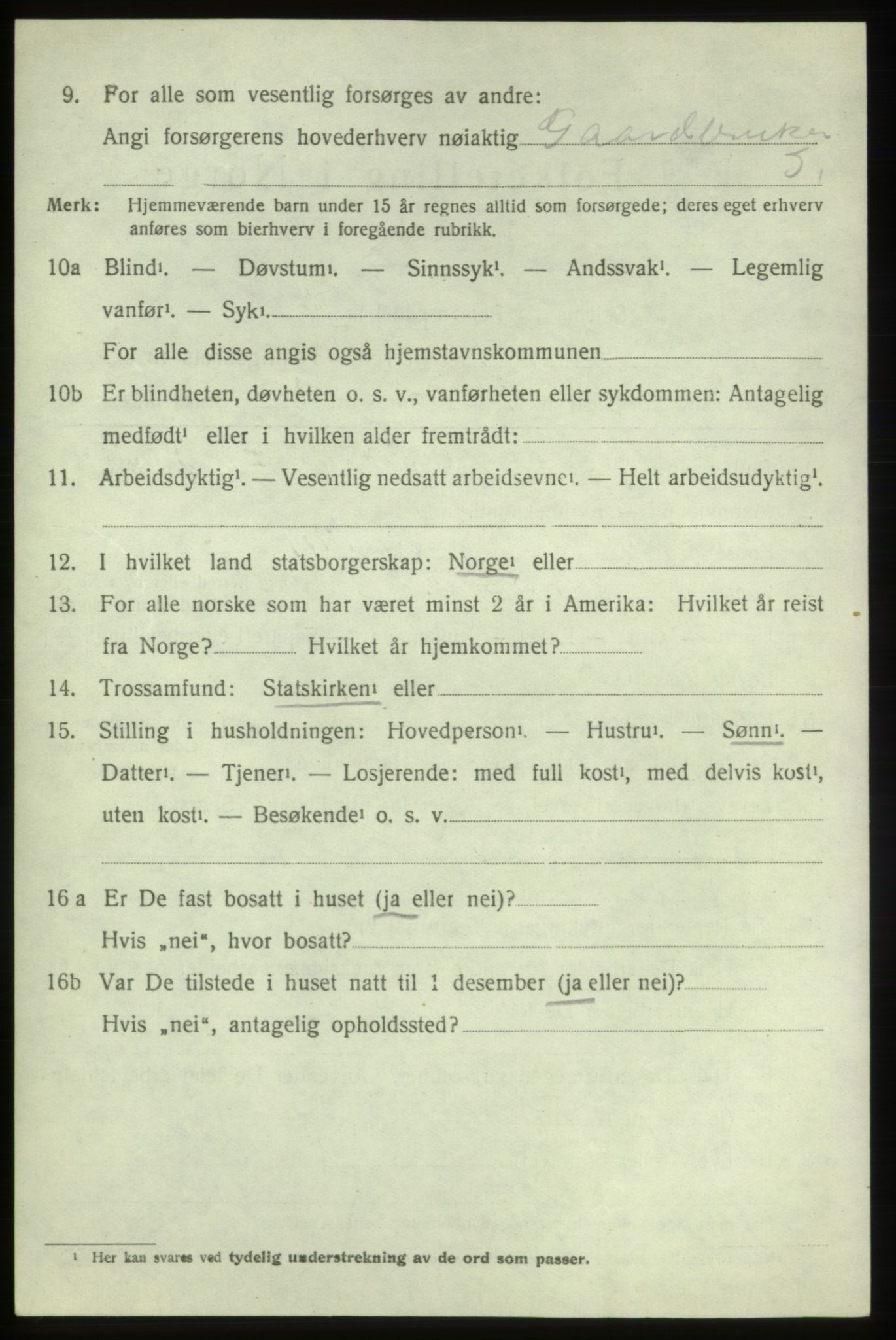 SAB, 1920 census for Sveio, 1920, p. 2971