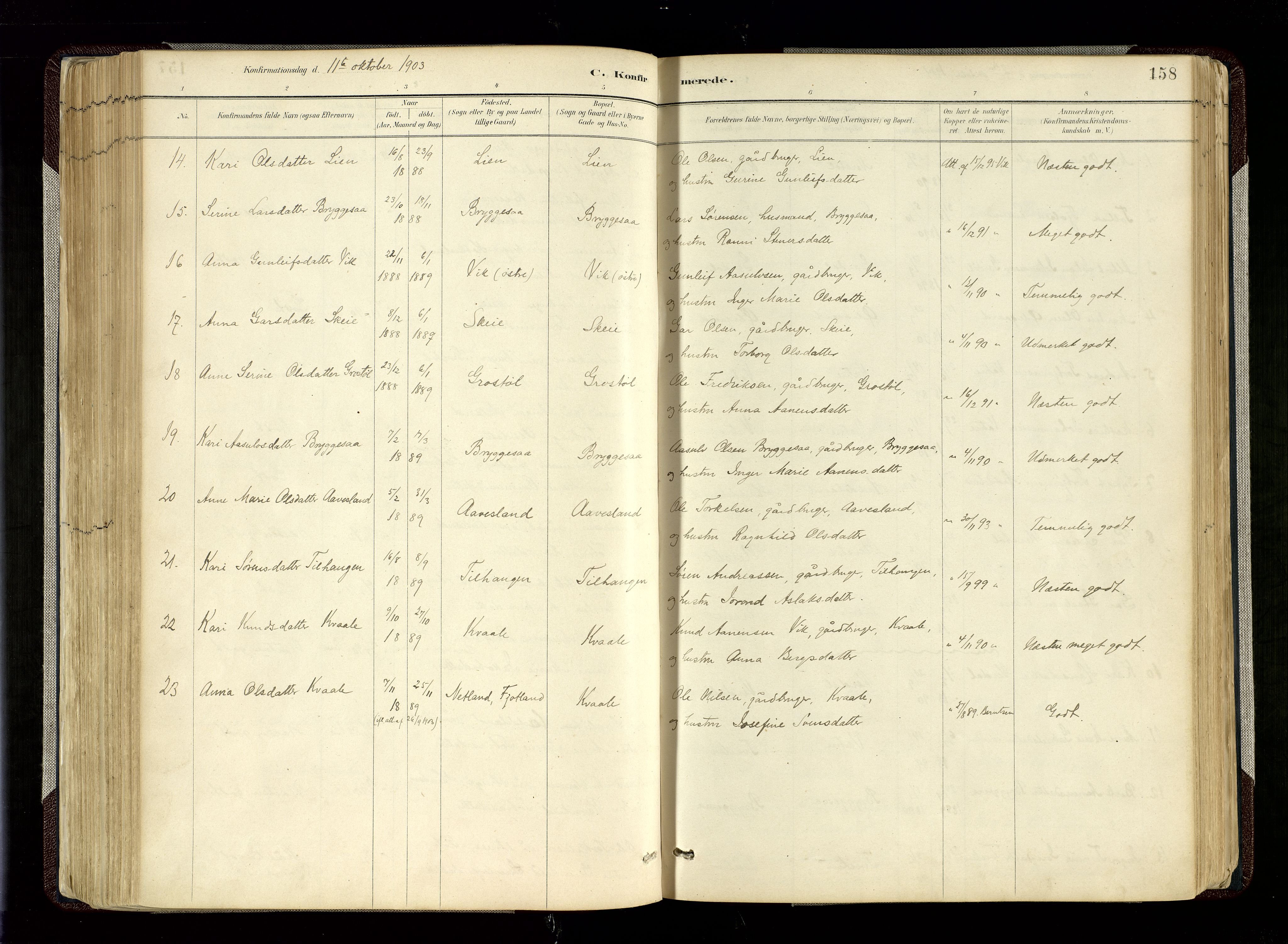 Hægebostad sokneprestkontor, SAK/1111-0024/F/Fa/Fab/L0004: Parish register (official) no. A 4, 1887-1929, p. 158