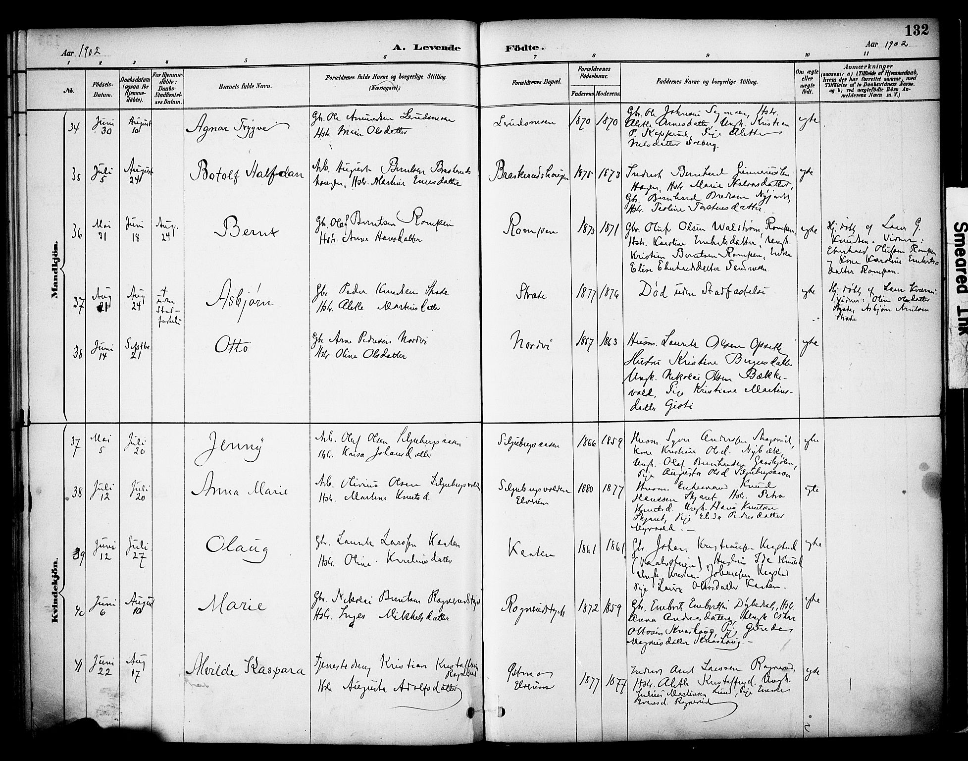 Våler prestekontor, Hedmark, AV/SAH-PREST-040/H/Ha/Haa/L0005: Parish register (official) no. 5, 1887-1905, p. 132