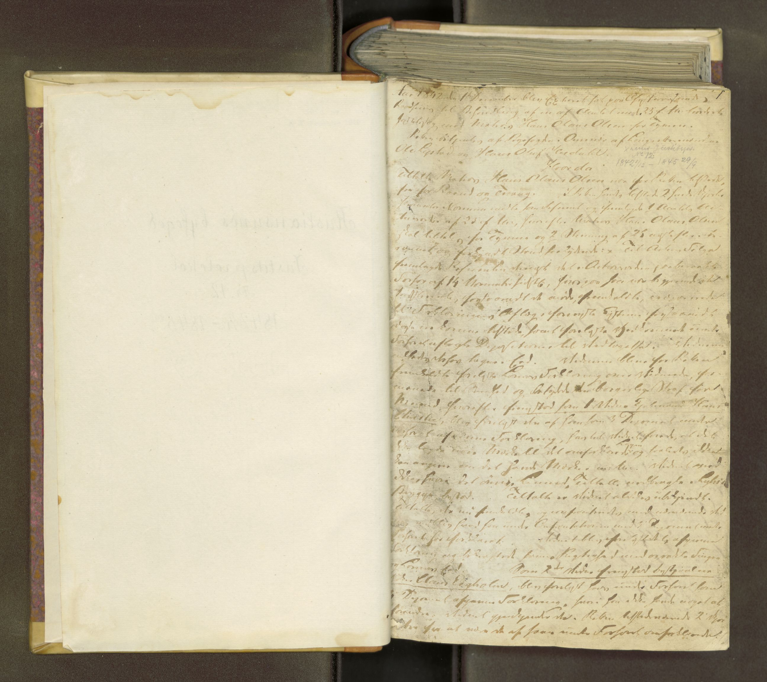 Kristiansund byfogd, AV/SAT-A-4587/A/01/L0012: Justisprotokoll. Aut. 27.09.1842, 1842-1845, p. 1a