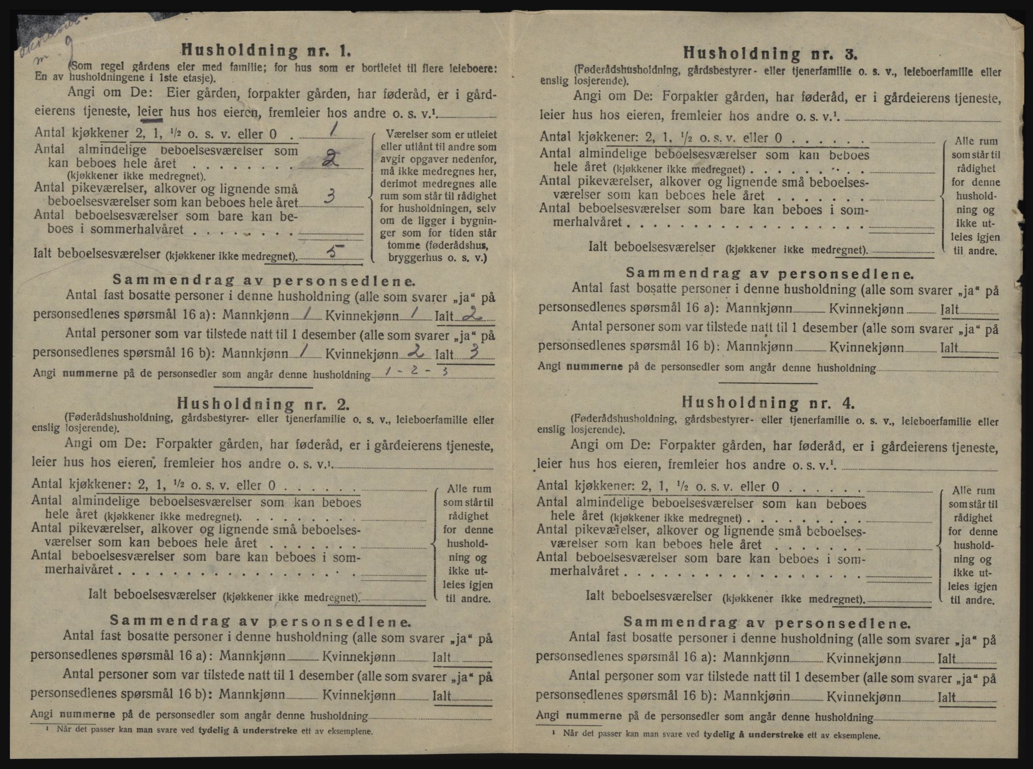 SAT, 1920 census for Melhus, 1920, p. 34