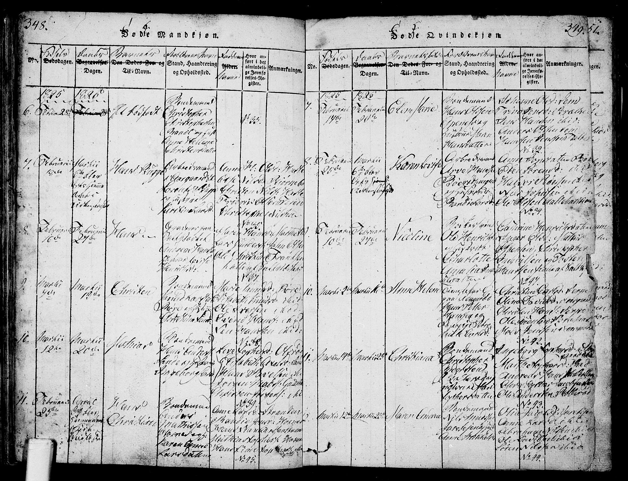 Sem kirkebøker, AV/SAKO-A-5/G/Ga/L0001: Parish register (copy) no. I 1, 1814-1825, p. 348-349