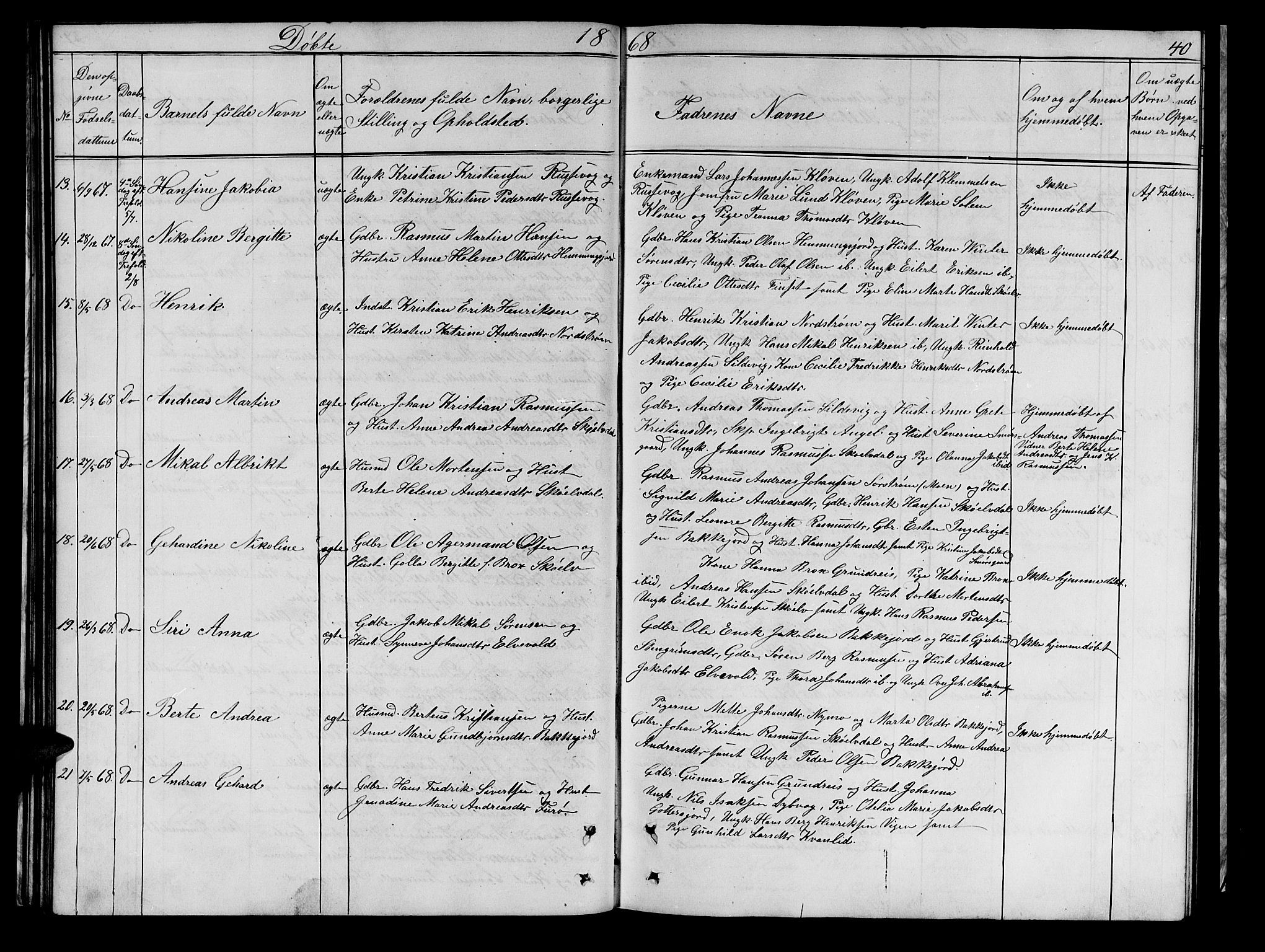 Tranøy sokneprestkontor, SATØ/S-1313/I/Ia/Iab/L0021klokker: Parish register (copy) no. 21, 1861-1886, p. 40