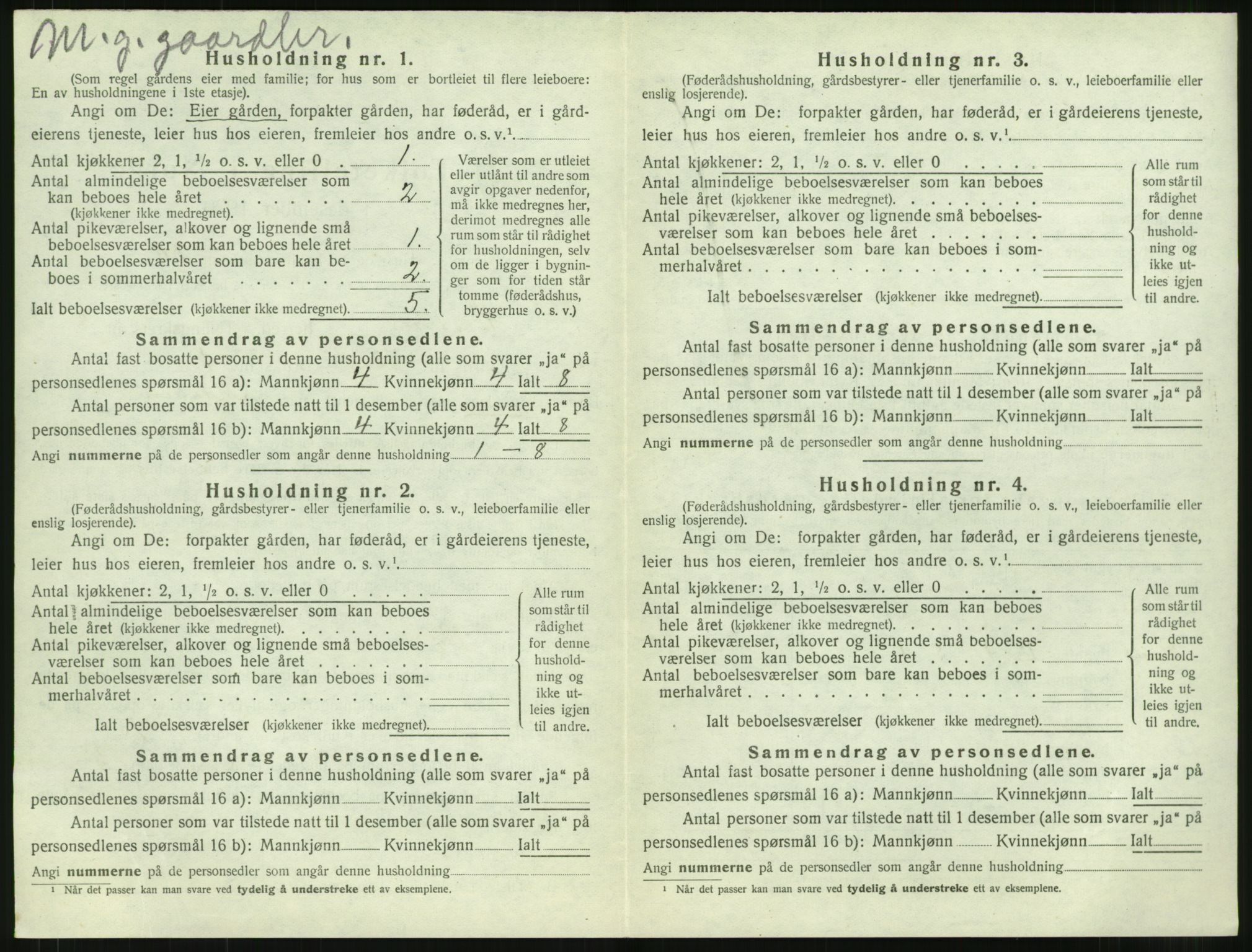 SAT, 1920 census for Vestnes, 1920, p. 926