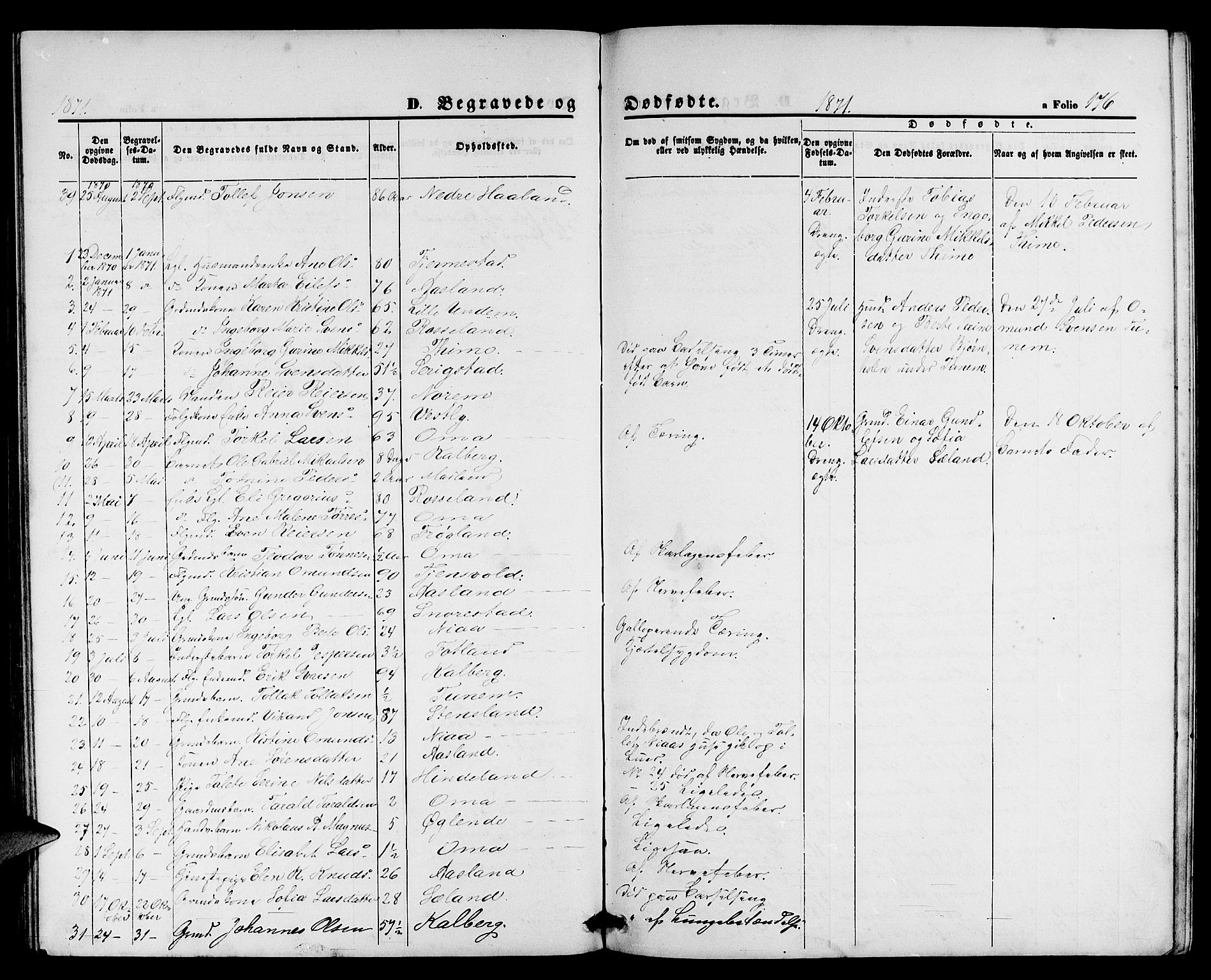 Lye sokneprestkontor, AV/SAST-A-101794/001/30BB/L0004: Parish register (copy) no. B 4, 1868-1878, p. 176