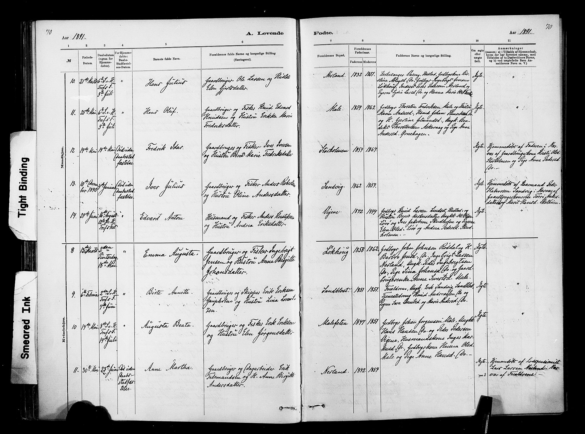 Ministerialprotokoller, klokkerbøker og fødselsregistre - Møre og Romsdal, AV/SAT-A-1454/567/L0778: Parish register (official) no. 567A01, 1881-1903, p. 70