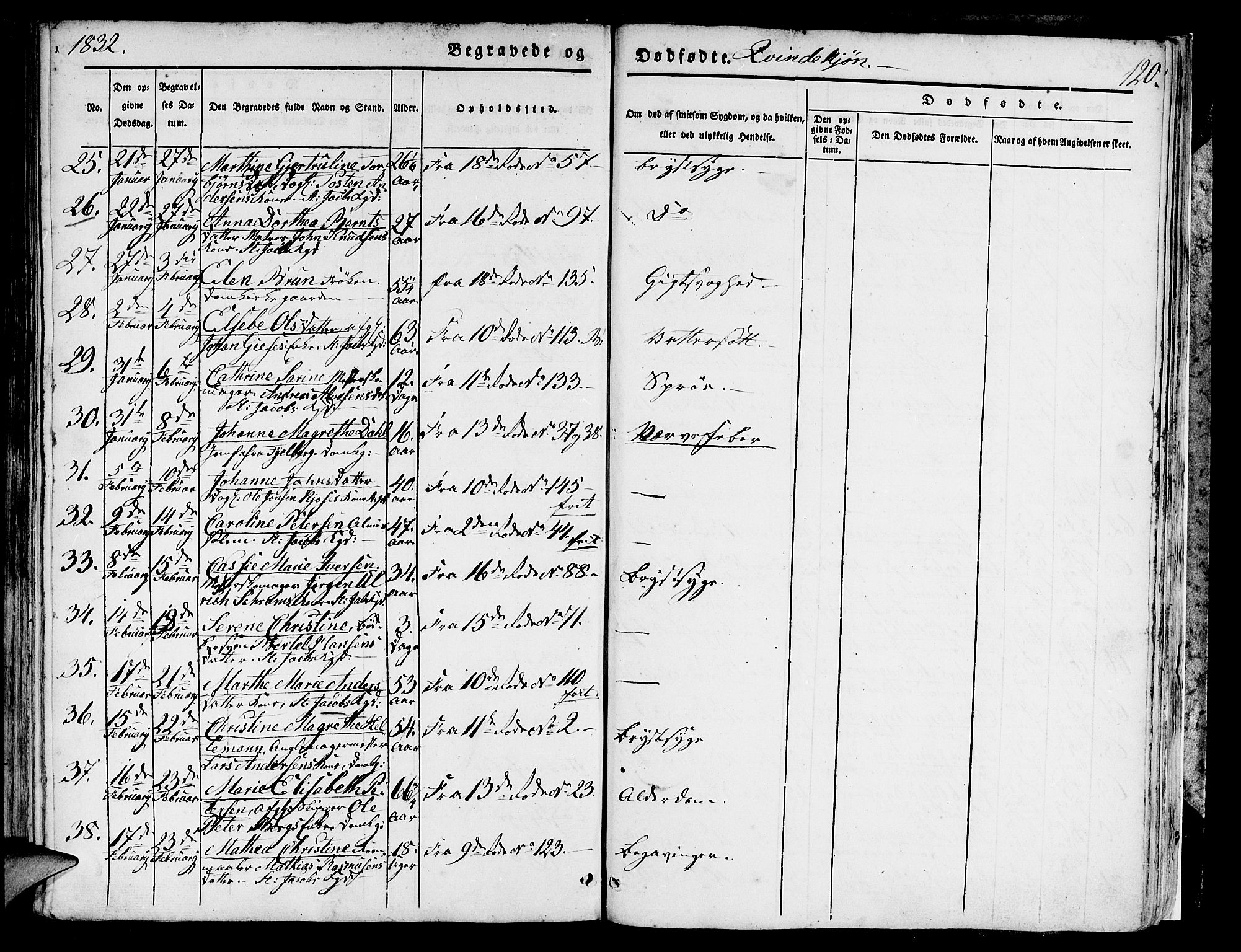 Domkirken sokneprestembete, AV/SAB-A-74801/H/Hab/L0006: Parish register (copy) no. A 6, 1827-1834, p. 120