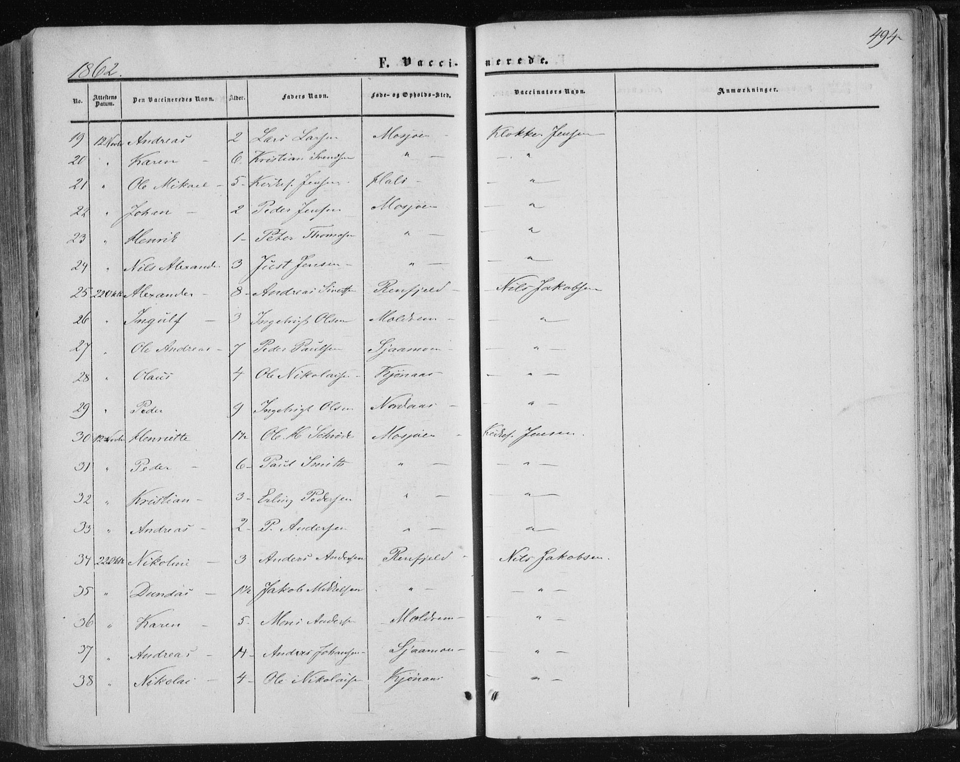 Ministerialprotokoller, klokkerbøker og fødselsregistre - Nordland, SAT/A-1459/820/L0293: Parish register (official) no. 820A14, 1855-1865, p. 494