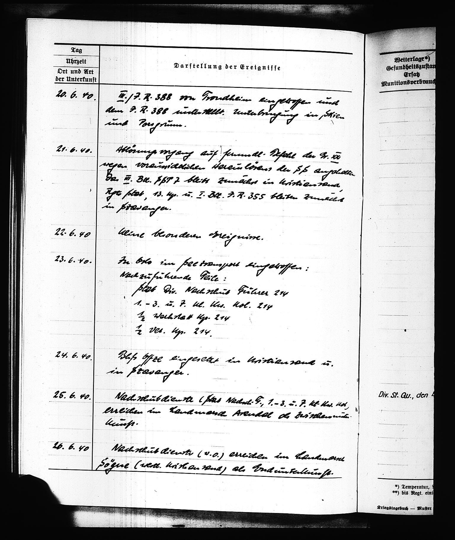 Documents Section, AV/RA-RAFA-2200/V/L0088: Amerikansk mikrofilm "Captured German Documents".
Box No. 727.  FKA jnr. 601/1954., 1939-1940, p. 92