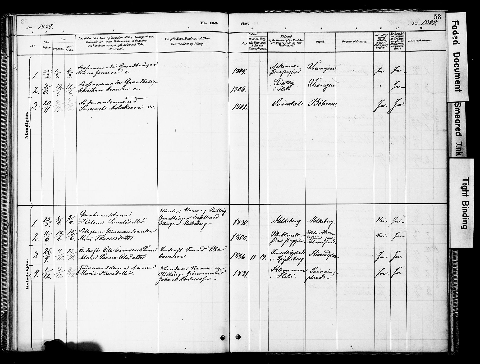 Spydeberg prestekontor Kirkebøker, SAO/A-10924/F/Fc/L0001: Parish register (official) no. III 1, 1886-1907, p. 53